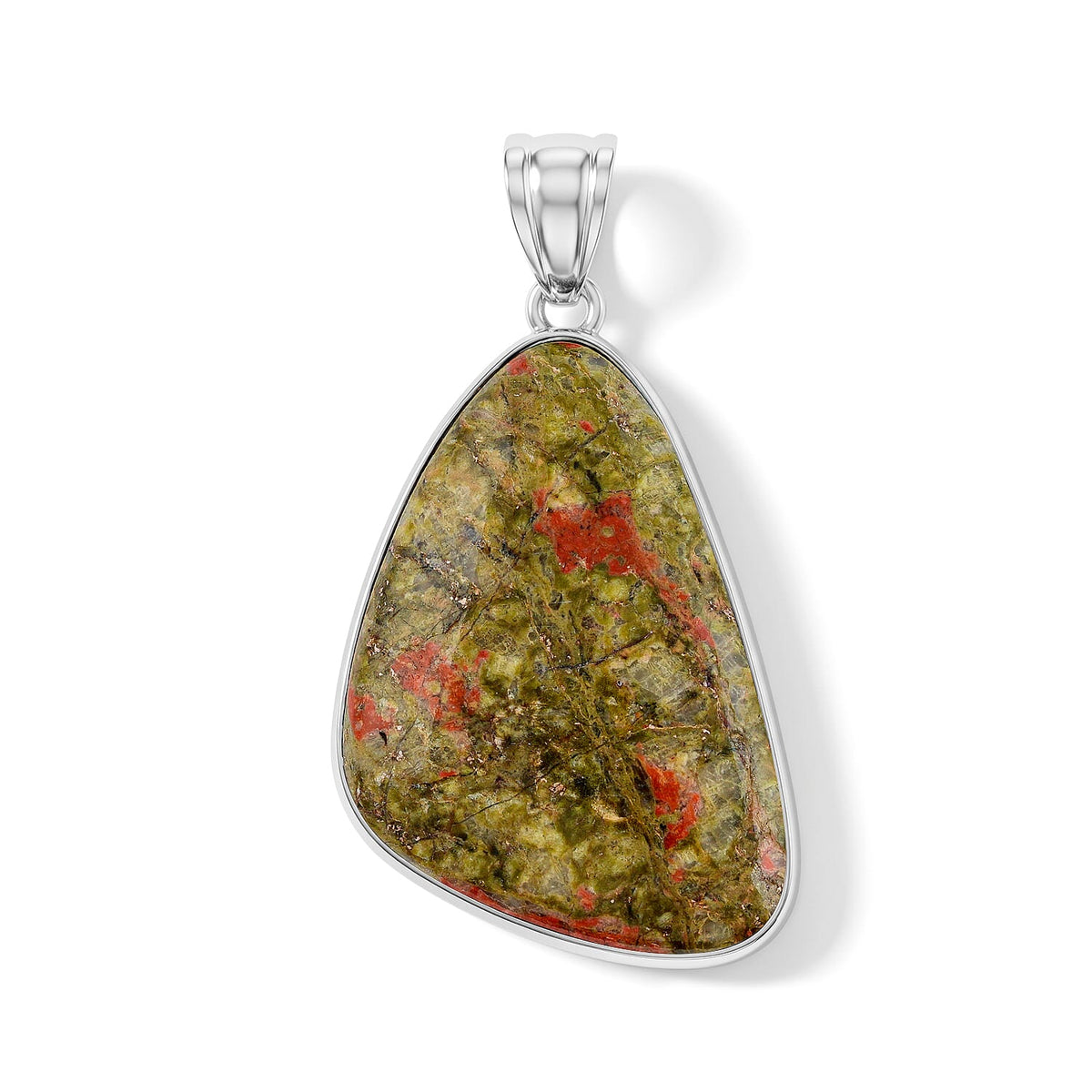 Aquamarine 75.00 ctw Freeform Pendant without Chain in Stainless Steel