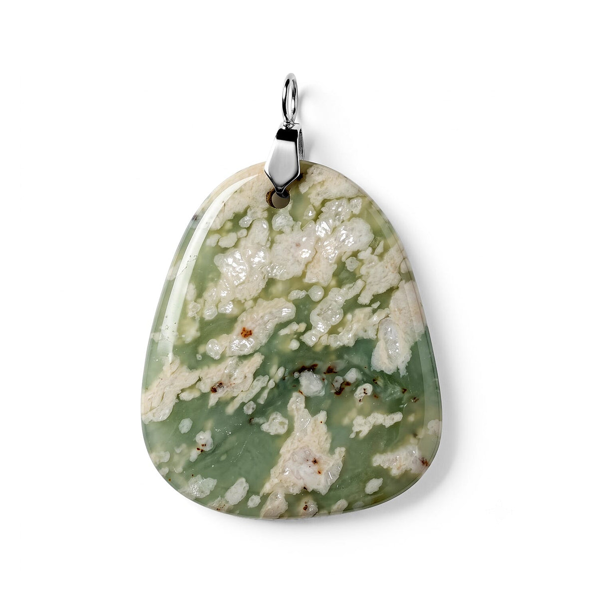 Green Aventurine 66.50 ctw Freeform Pendant without Chain in Stainless Steel