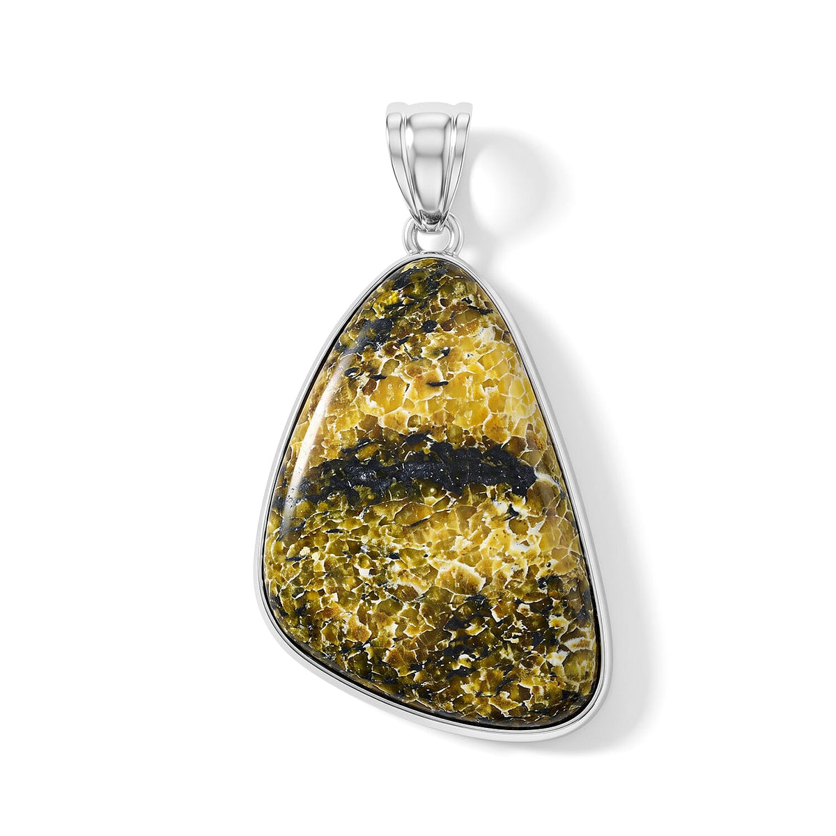 Aquamarine 75.00 ctw Freeform Pendant without Chain in Stainless Steel