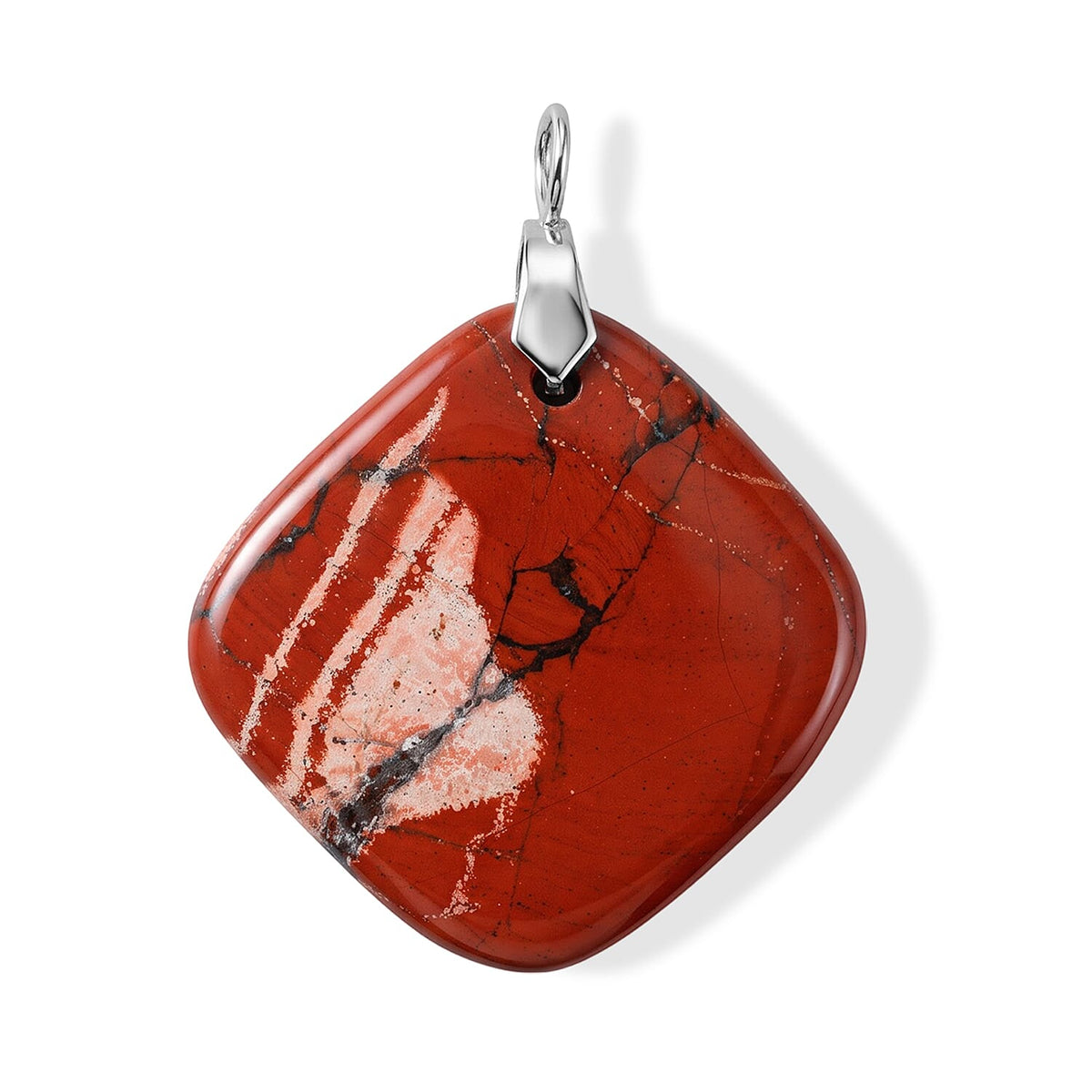 Dragon Bloodstone 114.50 ctw Freeform Pendant without Chain in Stainless Steel