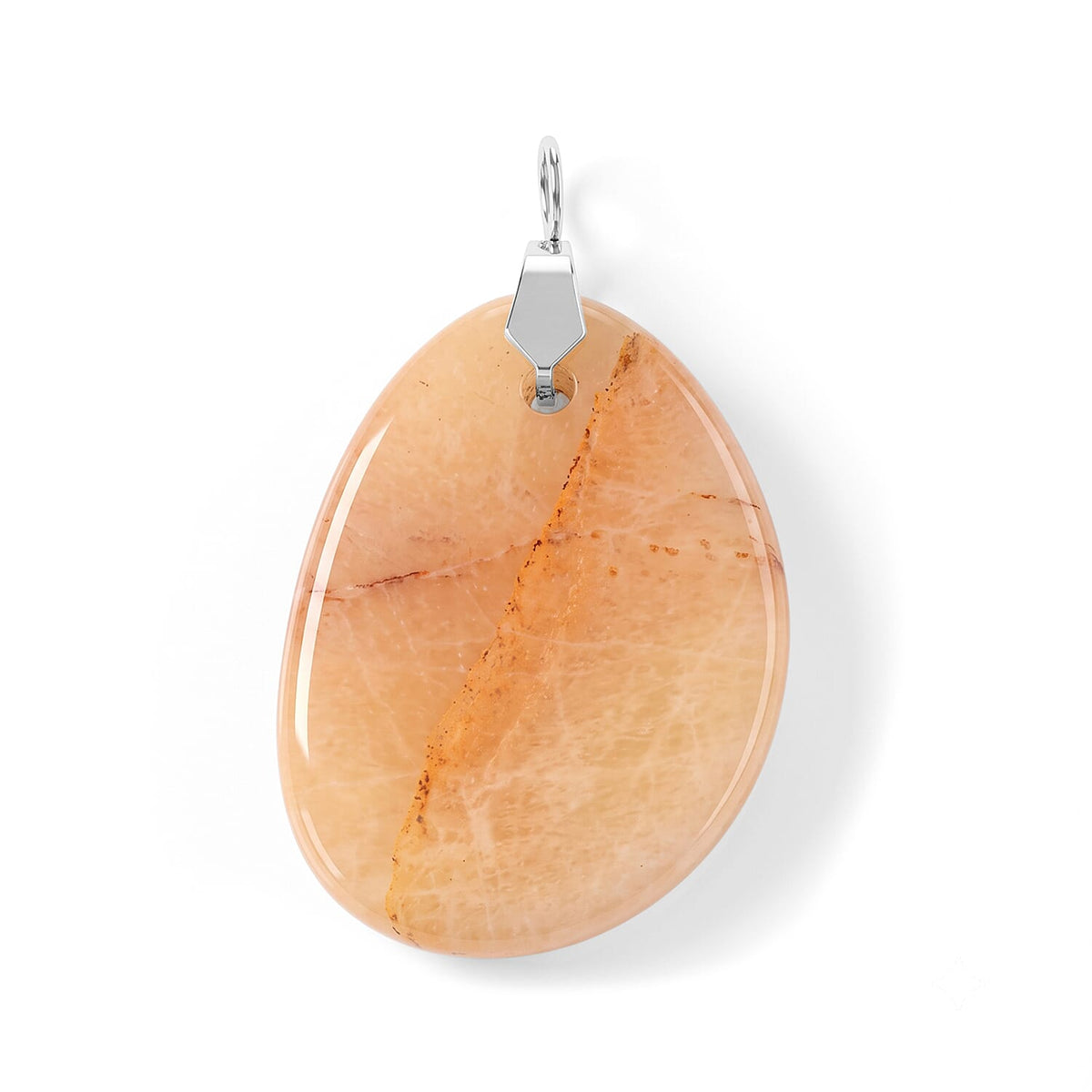 Green Aventurine 66.50 ctw Freeform Pendant without Chain in Stainless Steel