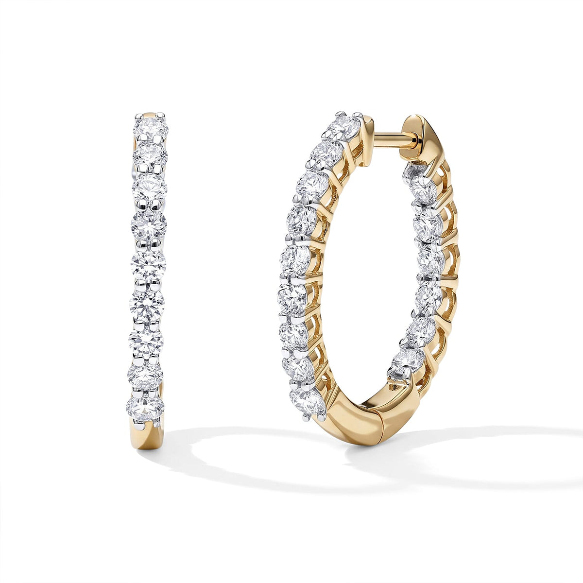 Luxuriant Lab Grown Diamond (G-H,SI) Earrings in 18K Vermeil YG Over Sterling Silver 1.00 ctw