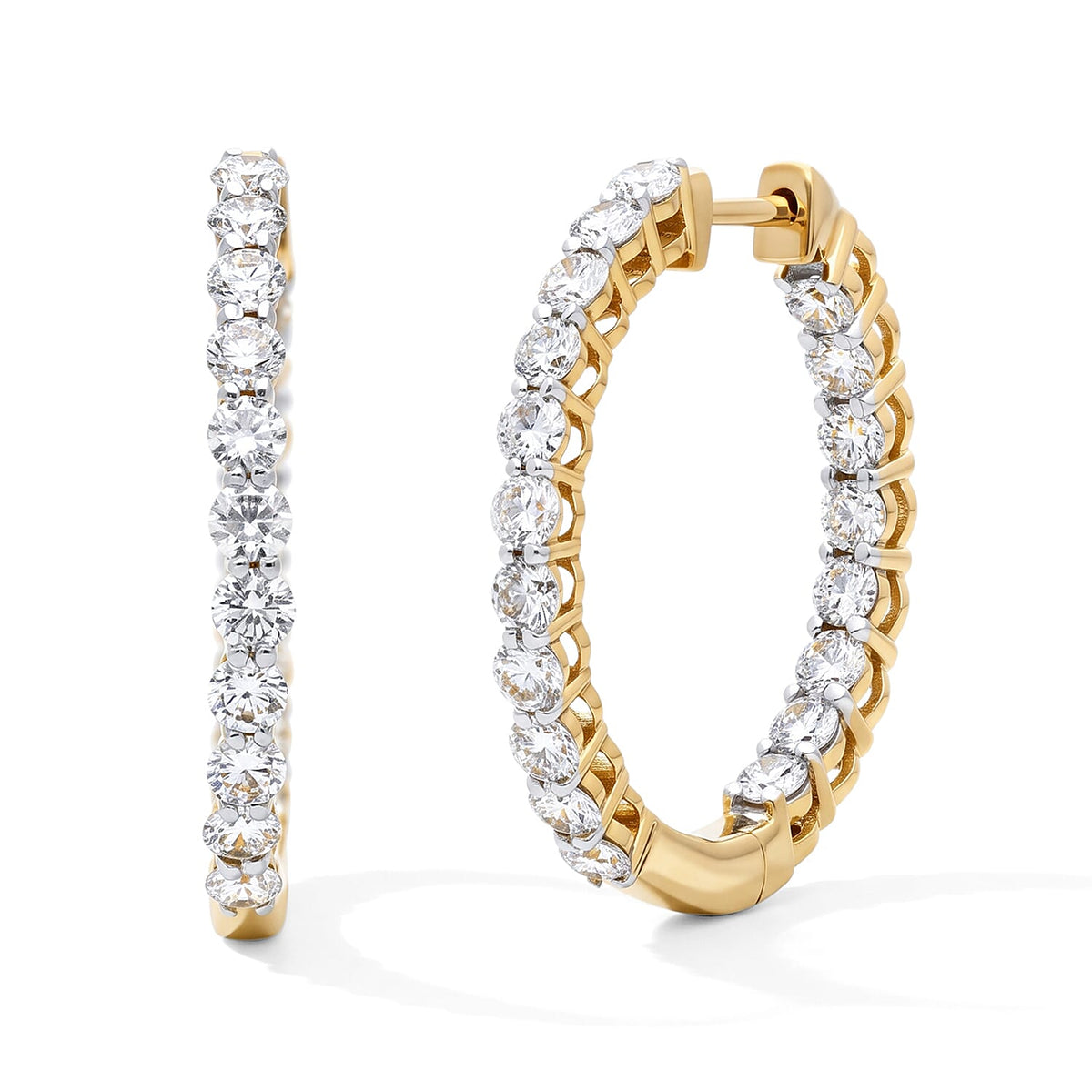 Luxuriant Lab Grown Diamond G-H SI 2.25 ctw Earrings in 18K Vermeil Rose Gold Over Sterling Silver