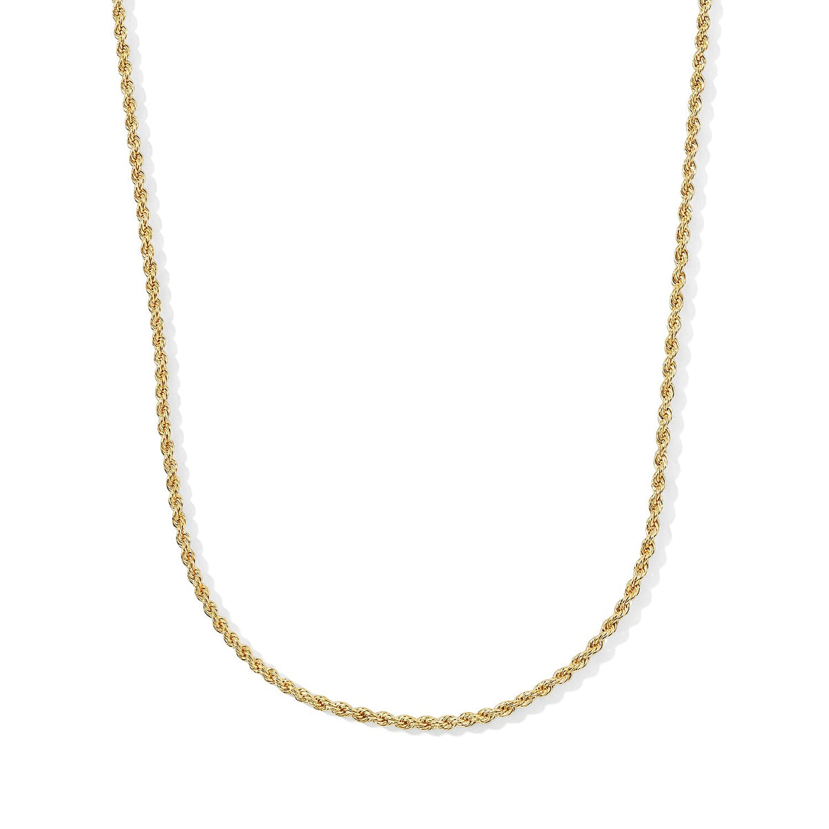 10K Yellow Gold 2.1mm Diamond-cut Rope Chain Necklace (18 Inches) (2.4 g)
