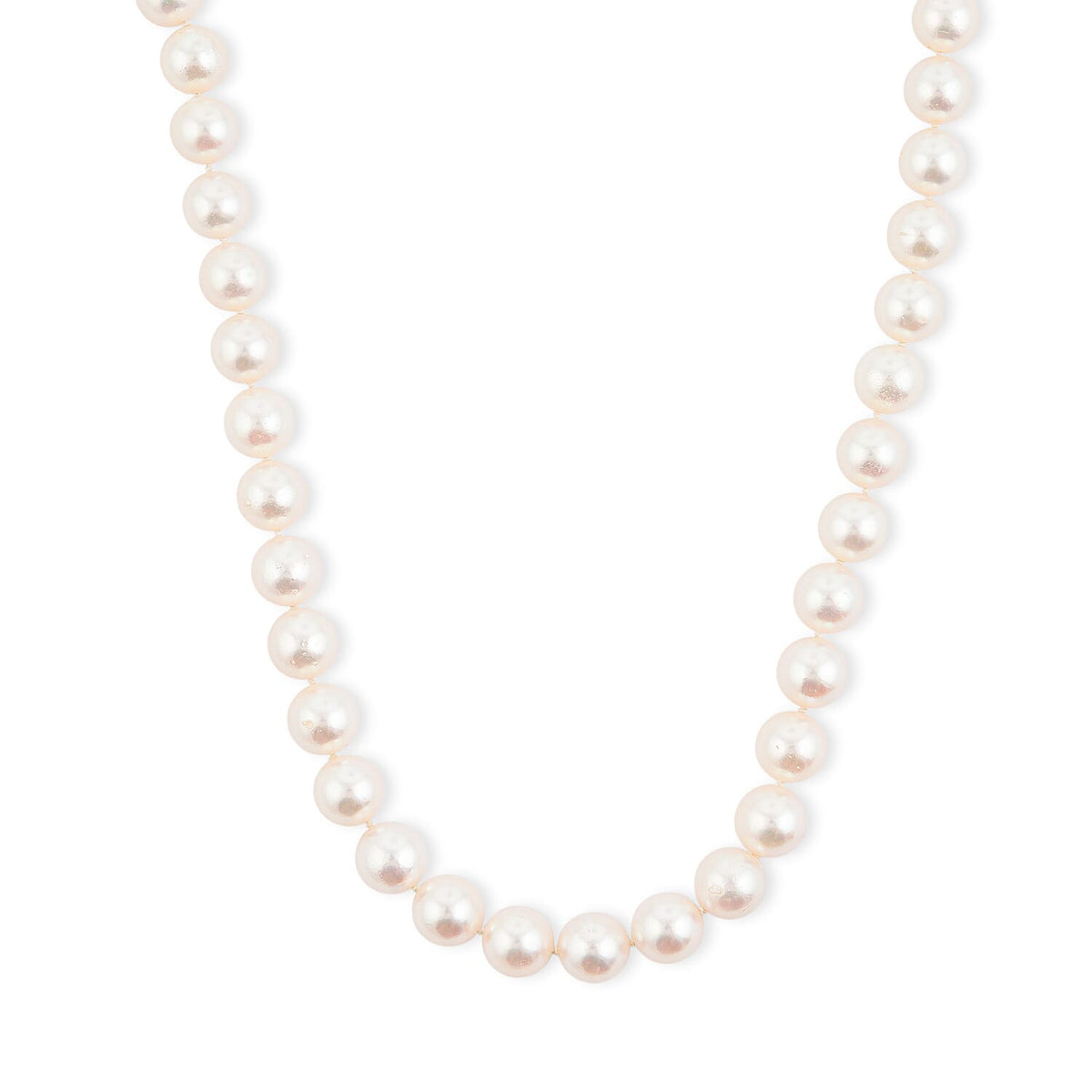 Japanese Akoya Pearl Necklace in Sterling Silver 18 Inches