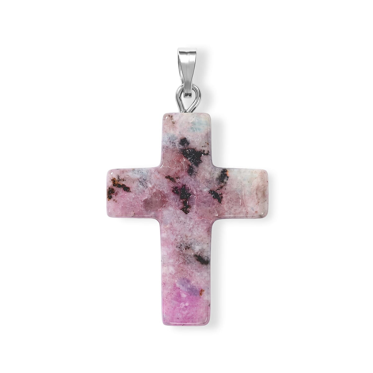 Agate 8.50 ctw Cross Pendant without Chain in Silvertone