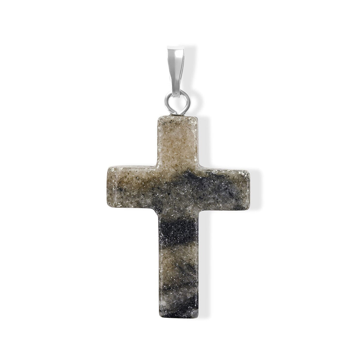 Agate 8.50 ctw Cross Pendant without Chain in Silvertone