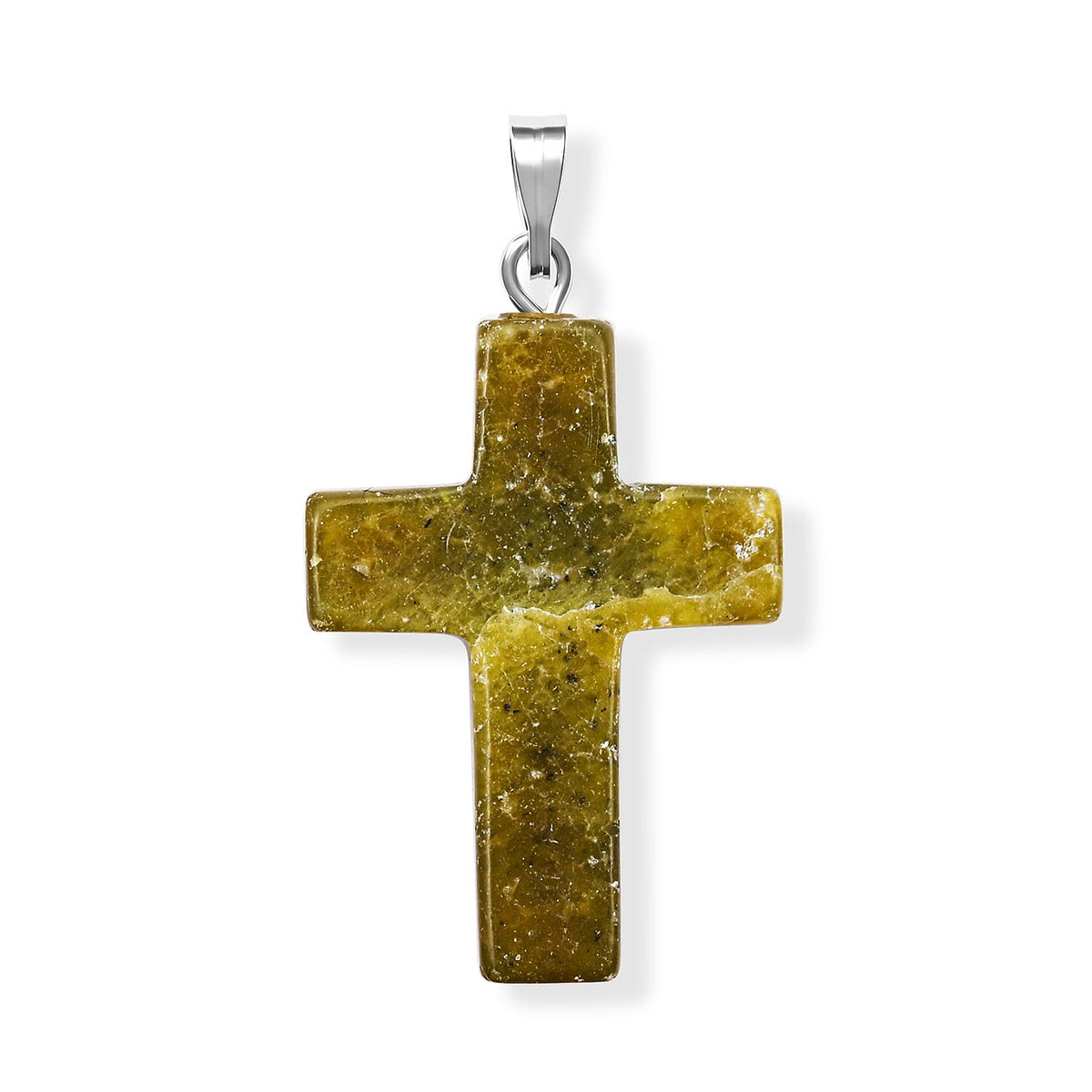 Agate 8.50 ctw Cross Pendant without Chain in Silvertone