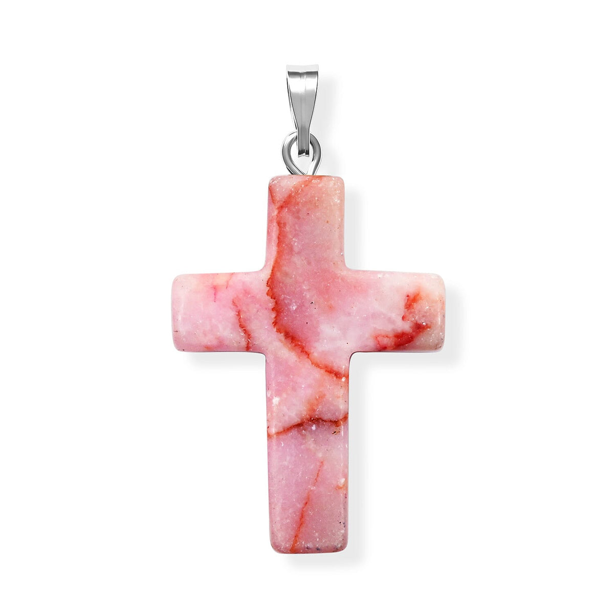 Agate 8.50 ctw Cross Pendant without Chain in Silvertone