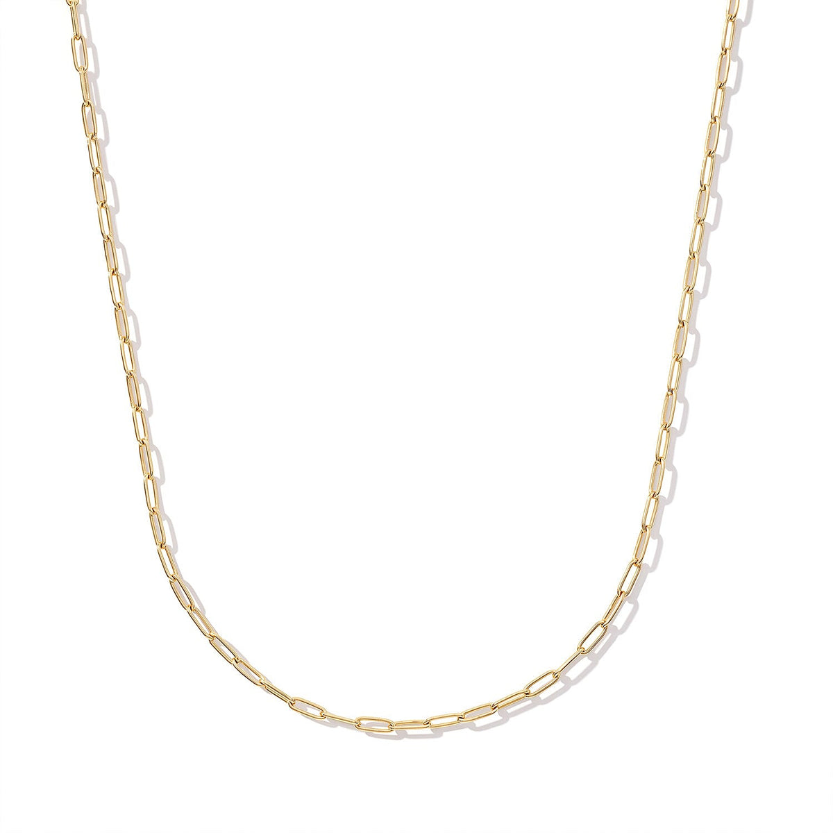 14K Yellow Gold 2mm Paperclip Chain Necklace (22 Inches) (2.4 g)