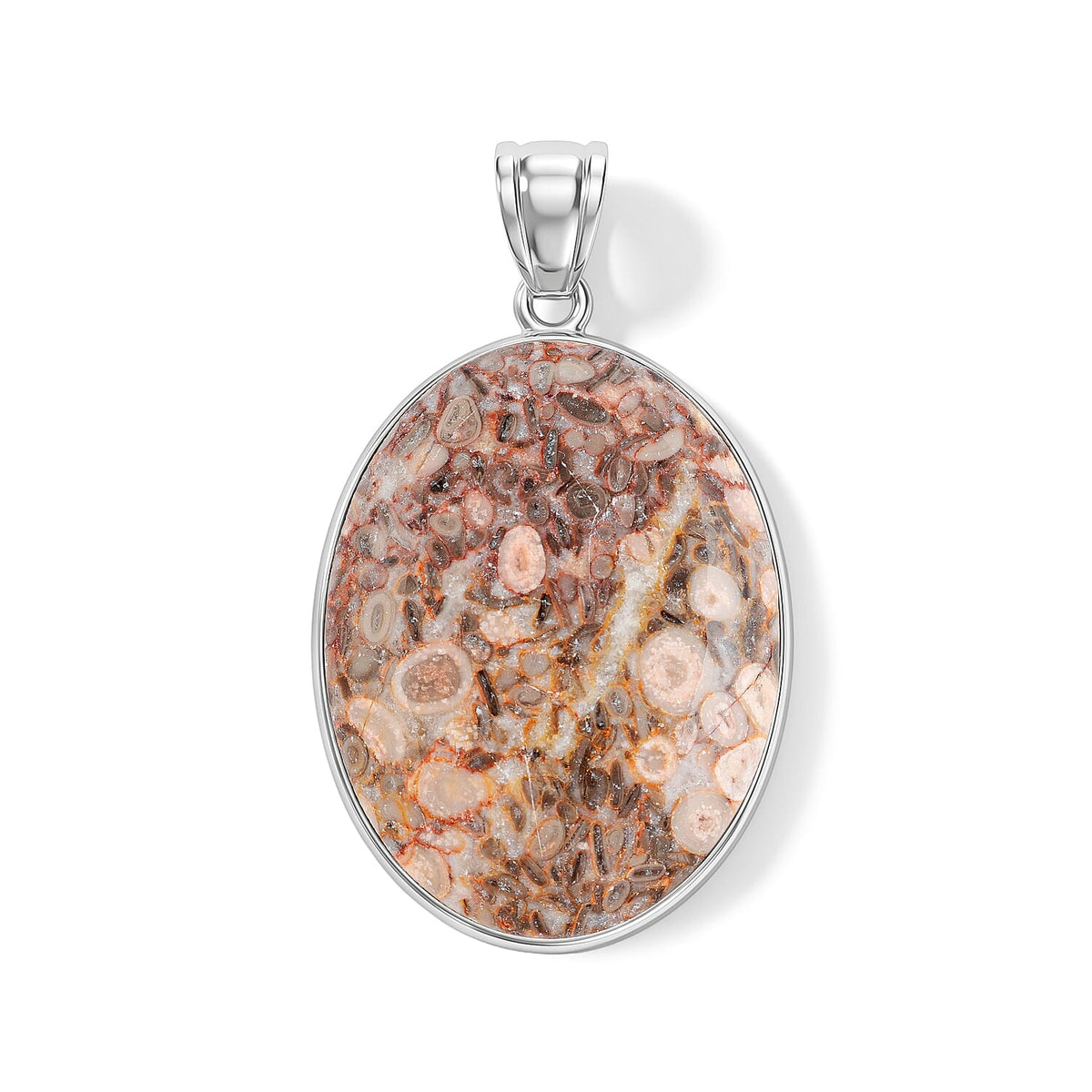 Amazonite 50.00 ctw Oval Pendant Without Chain in Silvertone