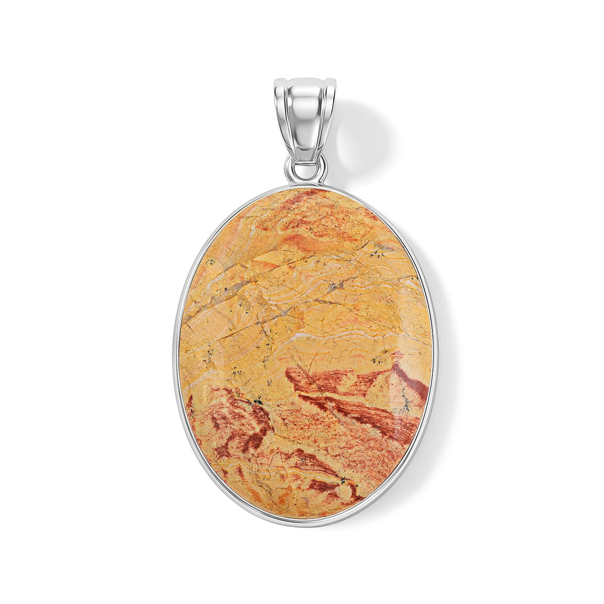 Amazonite 50.00 ctw Oval Pendant Without Chain in Silvertone