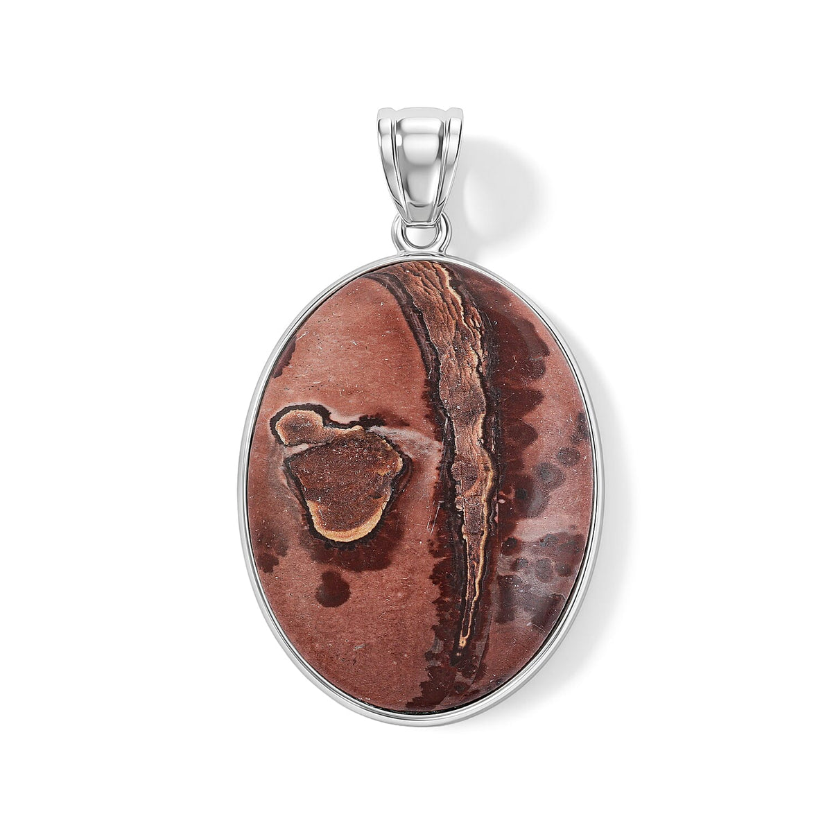 Amazonite 50.00 ctw Oval Pendant Without Chain in Silvertone