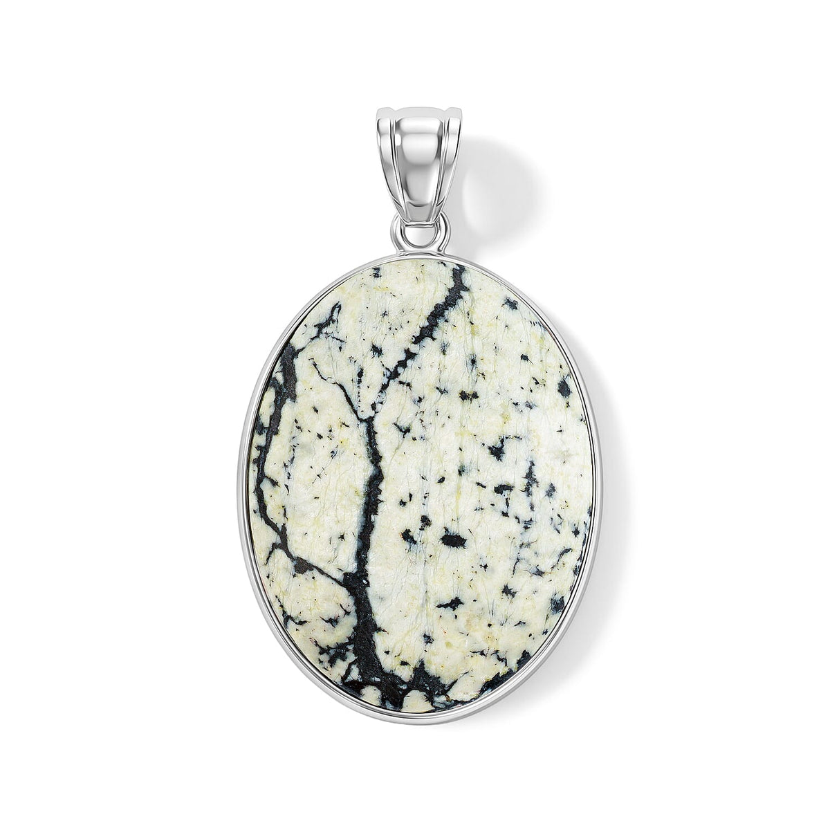 Amazonite 50.00 ctw Oval Pendant Without Chain in Silvertone