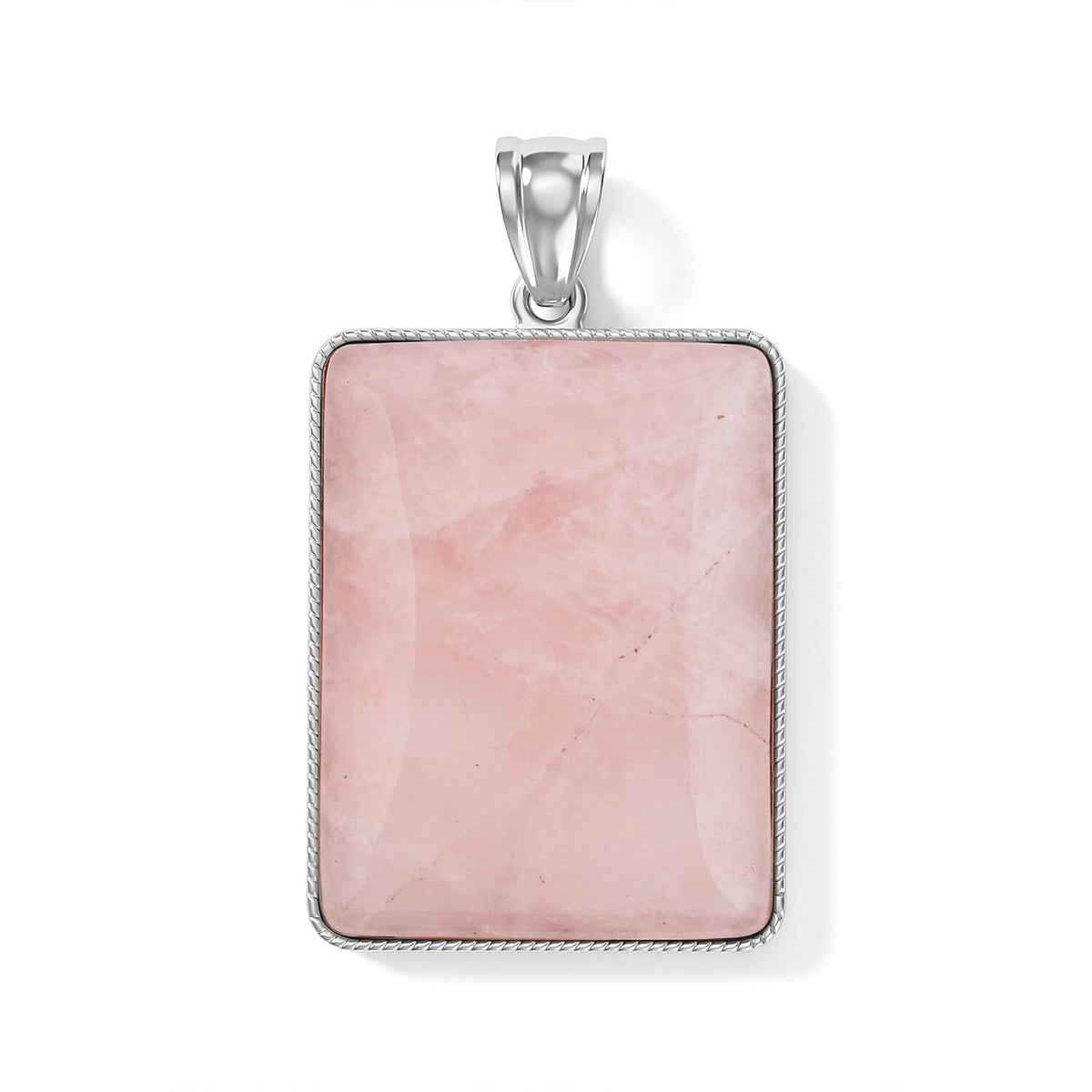 Amazonite 95.00 ctw Rectangle Pendant without Chain in Silvertone