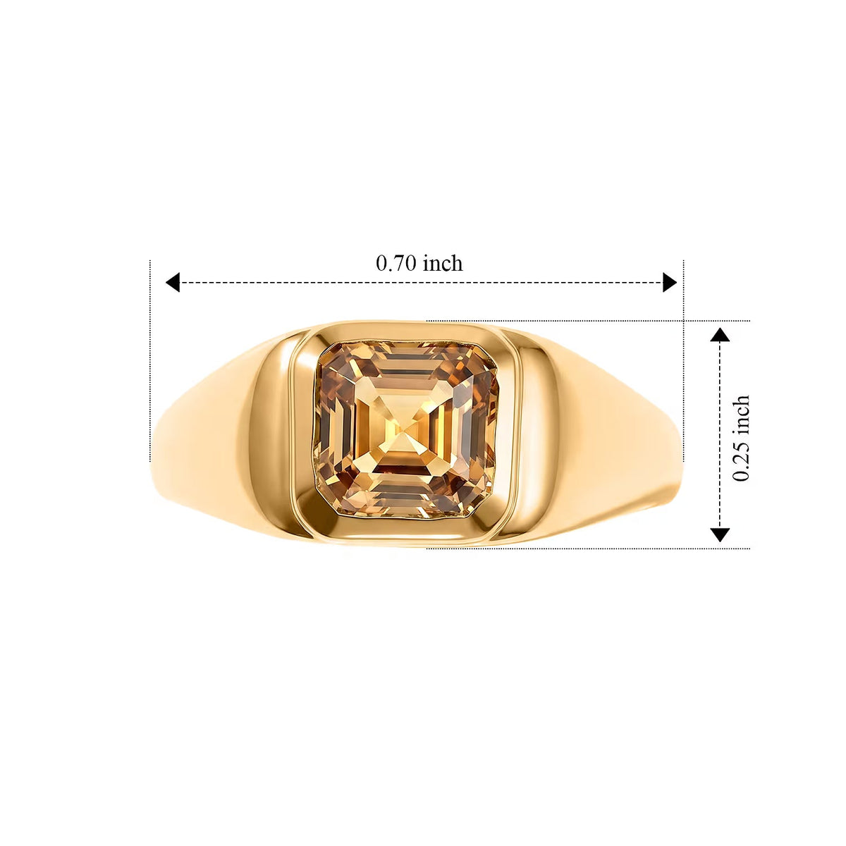 D''Joy Asscher Cut White Topaz Ring in 14K YG Over Sterling Silver (Size 4.0) 1.35 ctw