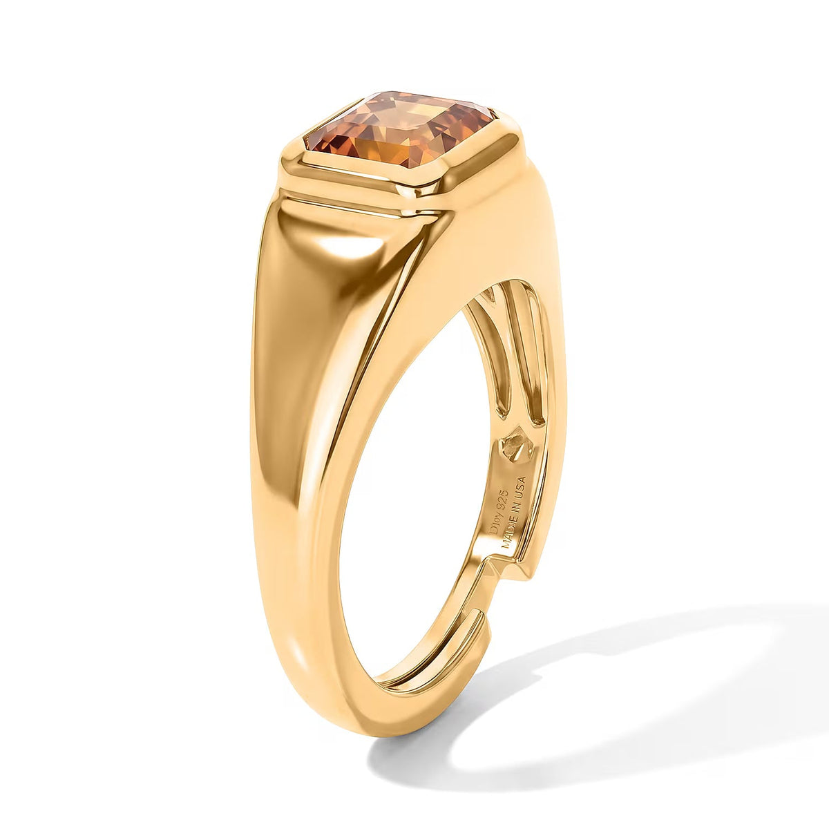 D''Joy Asscher Cut White Topaz Ring in 14K YG Over Sterling Silver (Size 4.0) 1.35 ctw