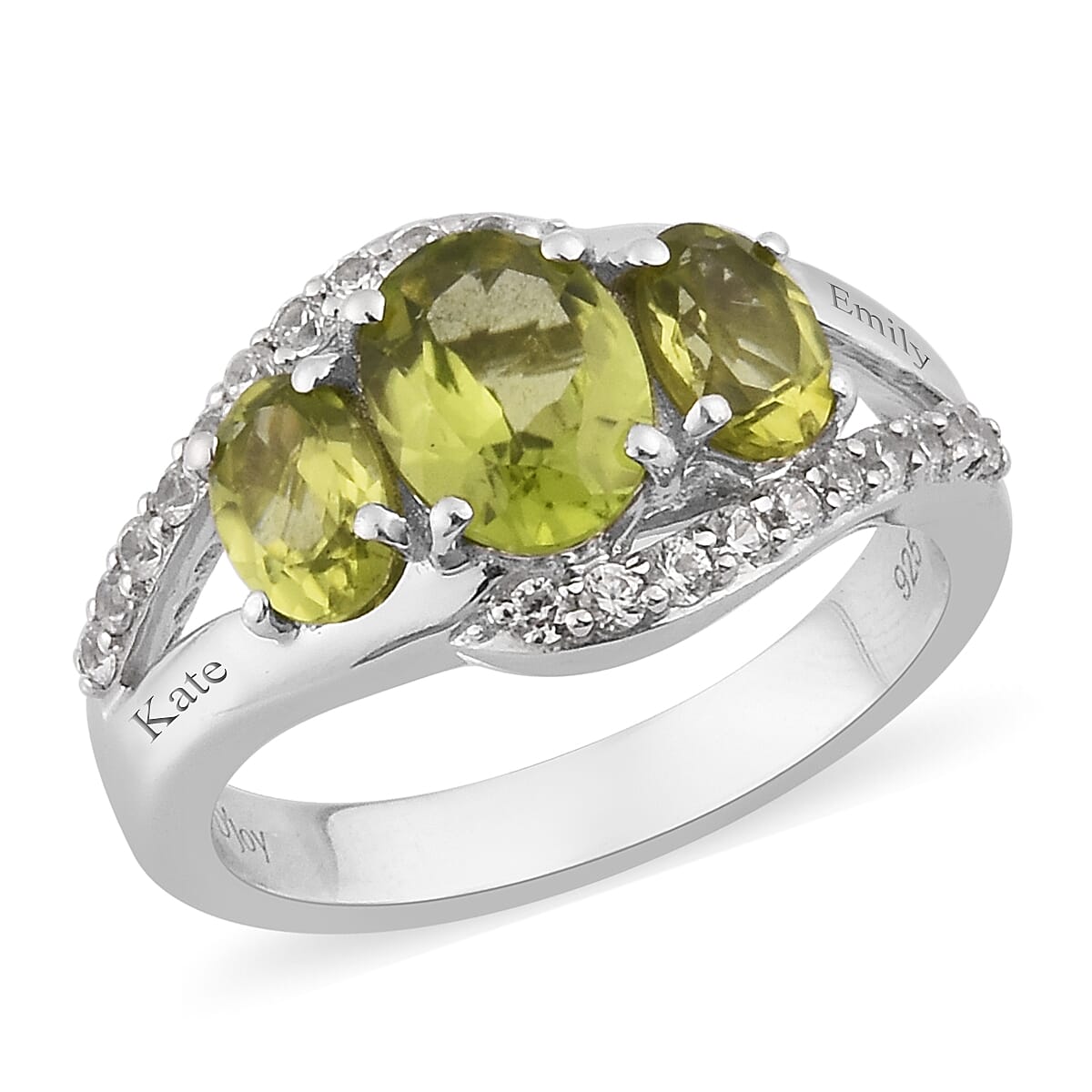 Amethyst, Zircon Ring in Platinum Over Sterling Silver (Size 7.0) 2.40 ctw