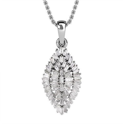 Diamond Pendant Necklace (18 Inches) in Platinum Over Sterling Silver 1.00 ctw