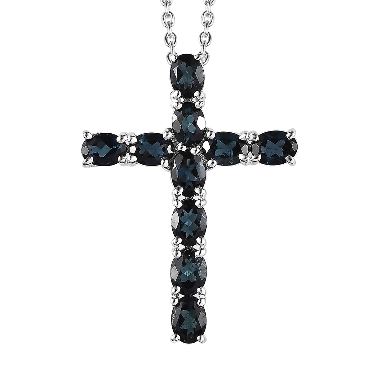 Premium Monte Belo Indicolite Pendant Necklace (20 Inches) in Rhodium Over Sterling Silver 1.70 ctw