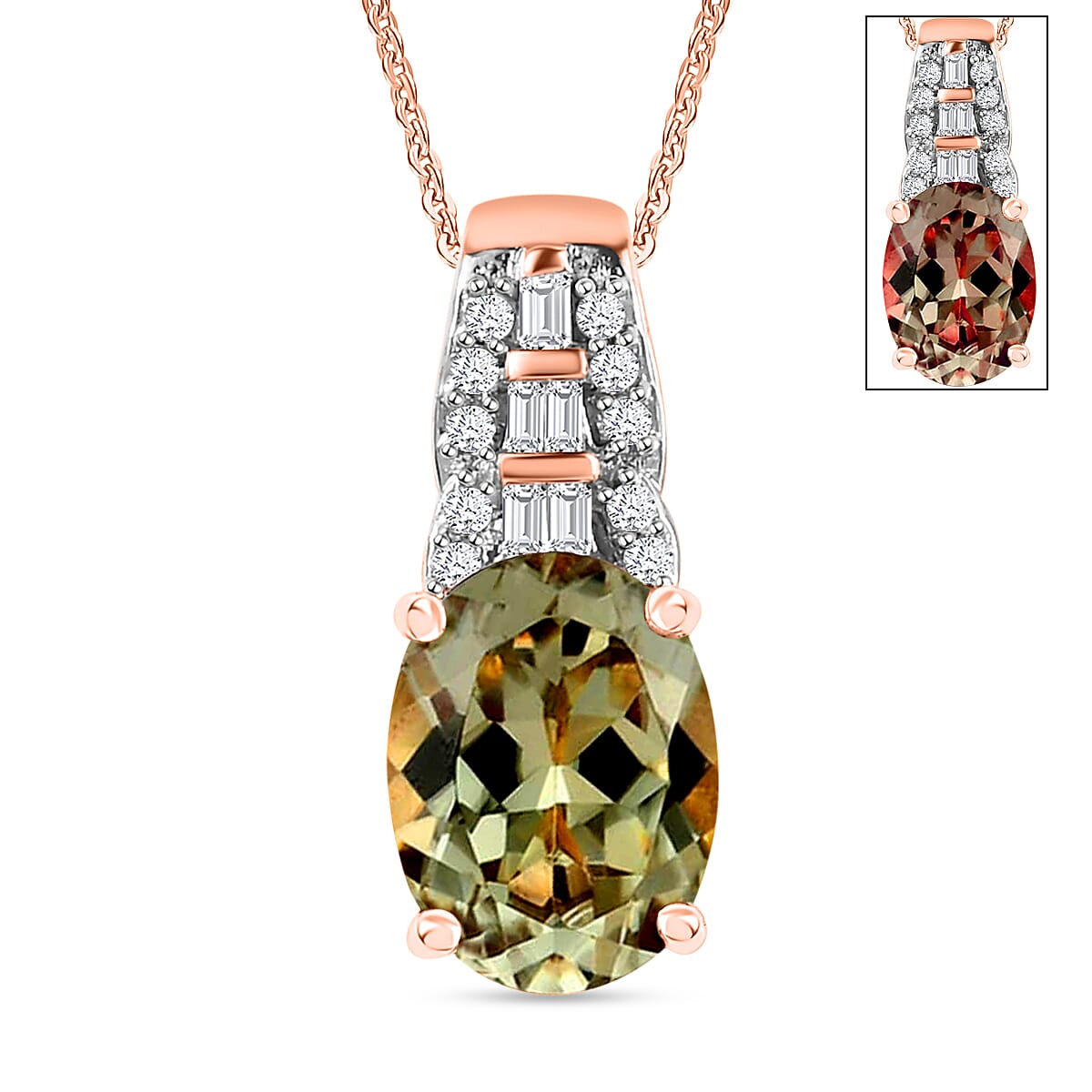 Luxoro AAA Tanzanite and Diamond Pendant Necklace in 14K White Gold 20 Inches 1.48 ctw