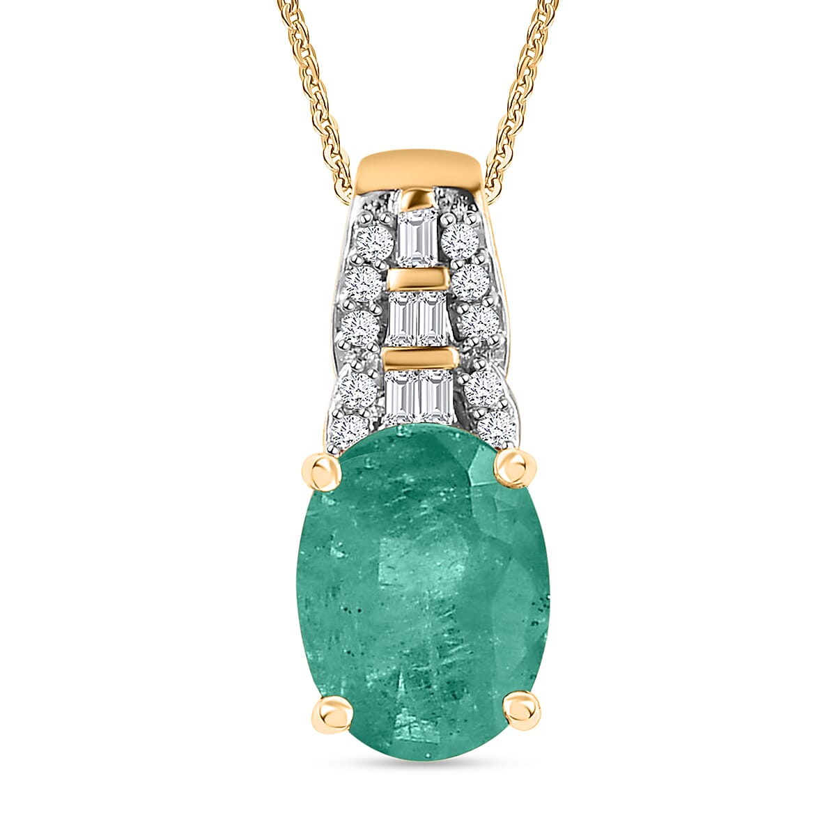 Luxoro AAA Tanzanite and Diamond Pendant Necklace in 14K White Gold 20 Inches 1.48 ctw