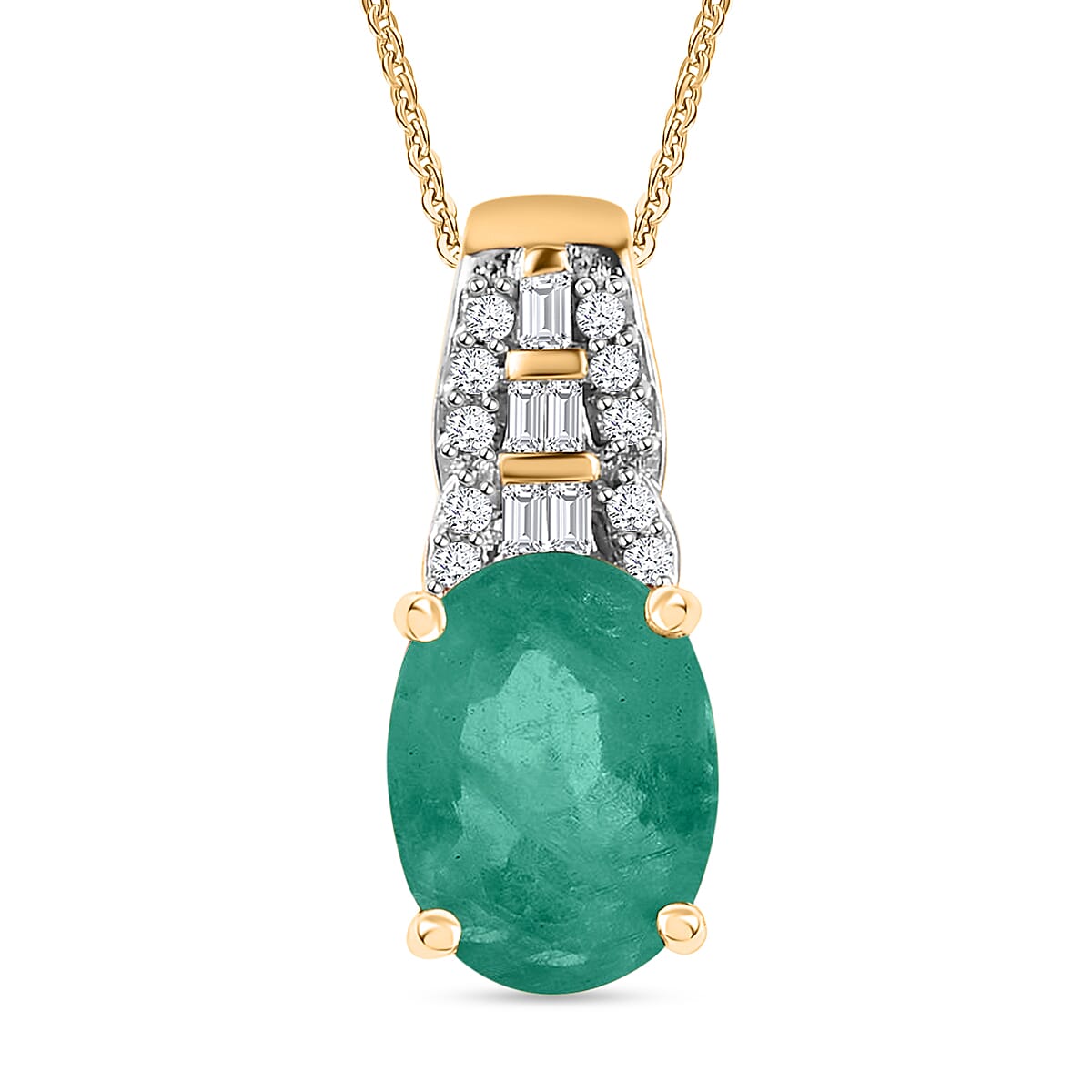 Luxoro AAA Tanzanite and Diamond Pendant Necklace in 14K White Gold 20 Inches 1.48 ctw
