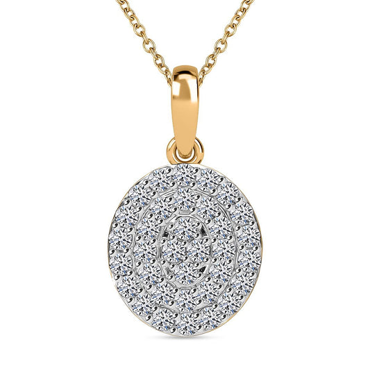 Luxuriant Lab Grown Diamond (G-H, SI) Pendant Necklace (20 Inches) in Vermeil YG Over Sterling Silver 1.00 ctw