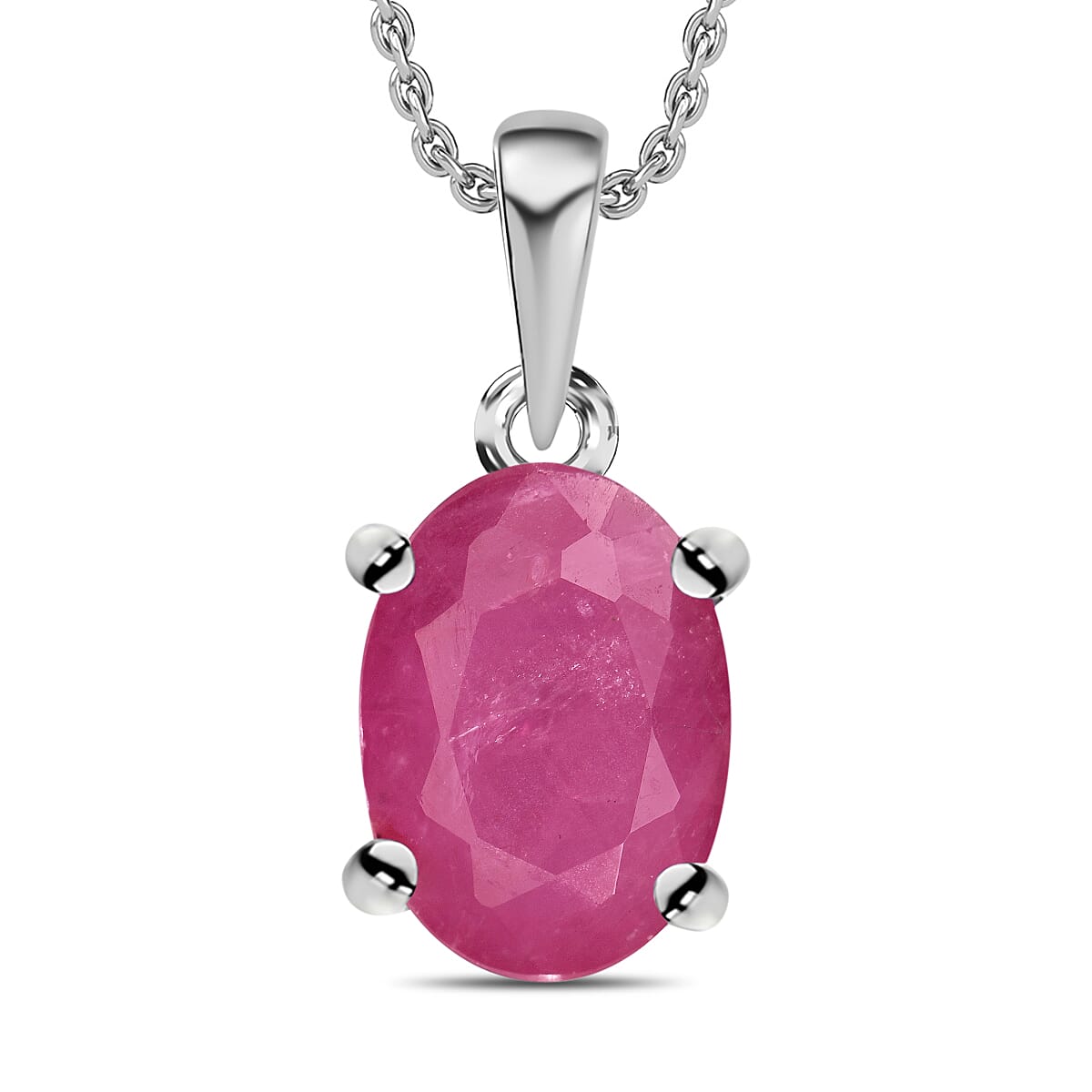 Kagem Zambian Emerald Solitaire Pendant Necklace 20 Inches in Platinum Over Sterling Silver 0.80 ctw