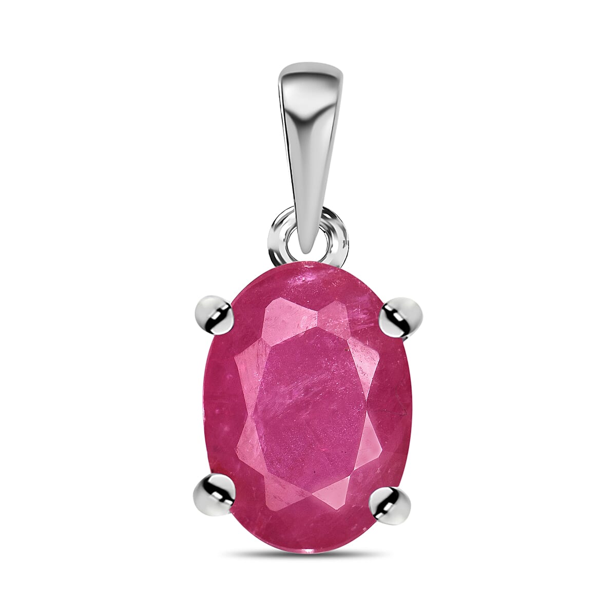 Kagem Zambian Emerald Solitaire Pendant Necklace 20 Inches in Platinum Over Sterling Silver 0.80 ctw