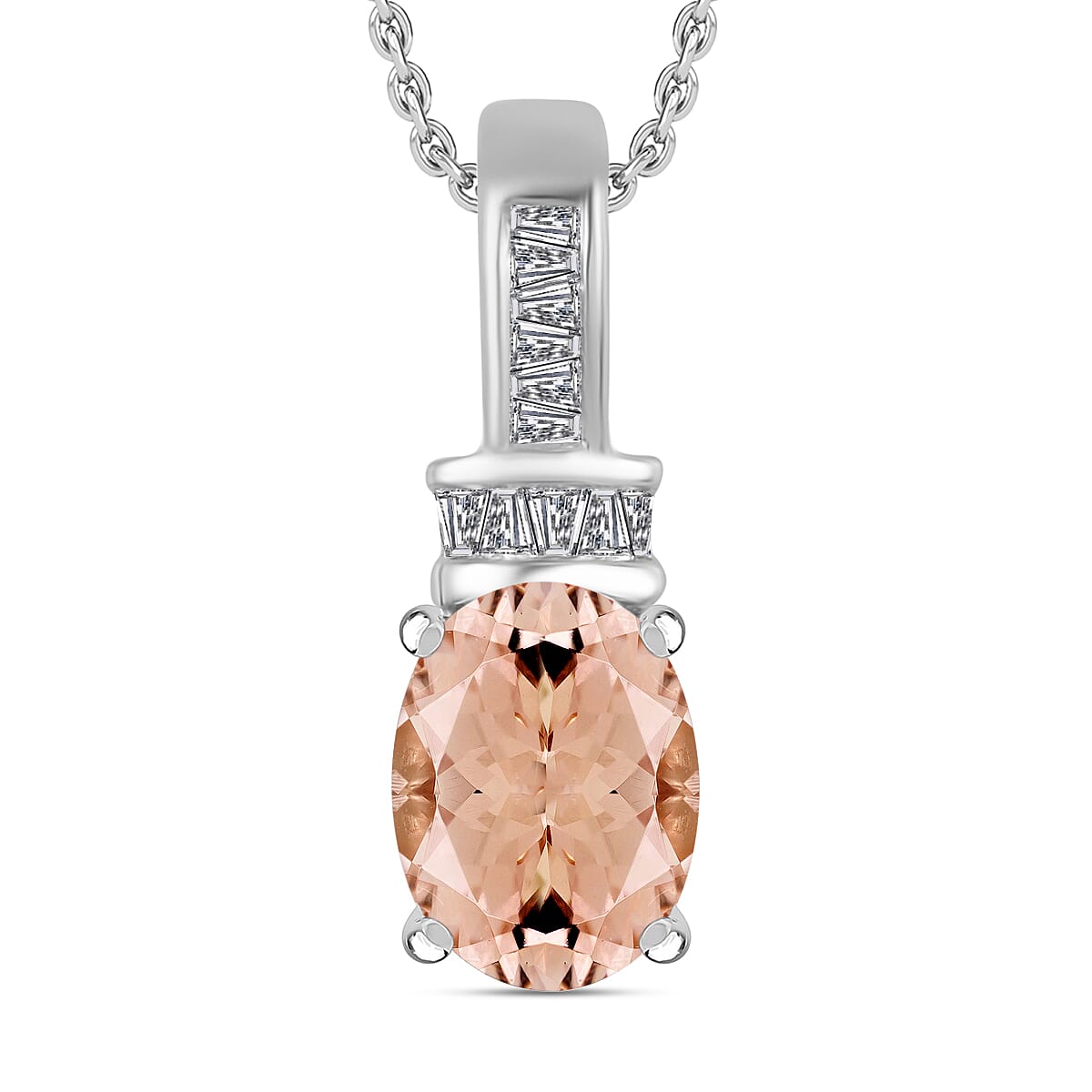 Luxoro Premium Tanzanite and G-H I1 Diamond Pendant Necklace 20 Inches in 14K White Gold 1.40 ctw