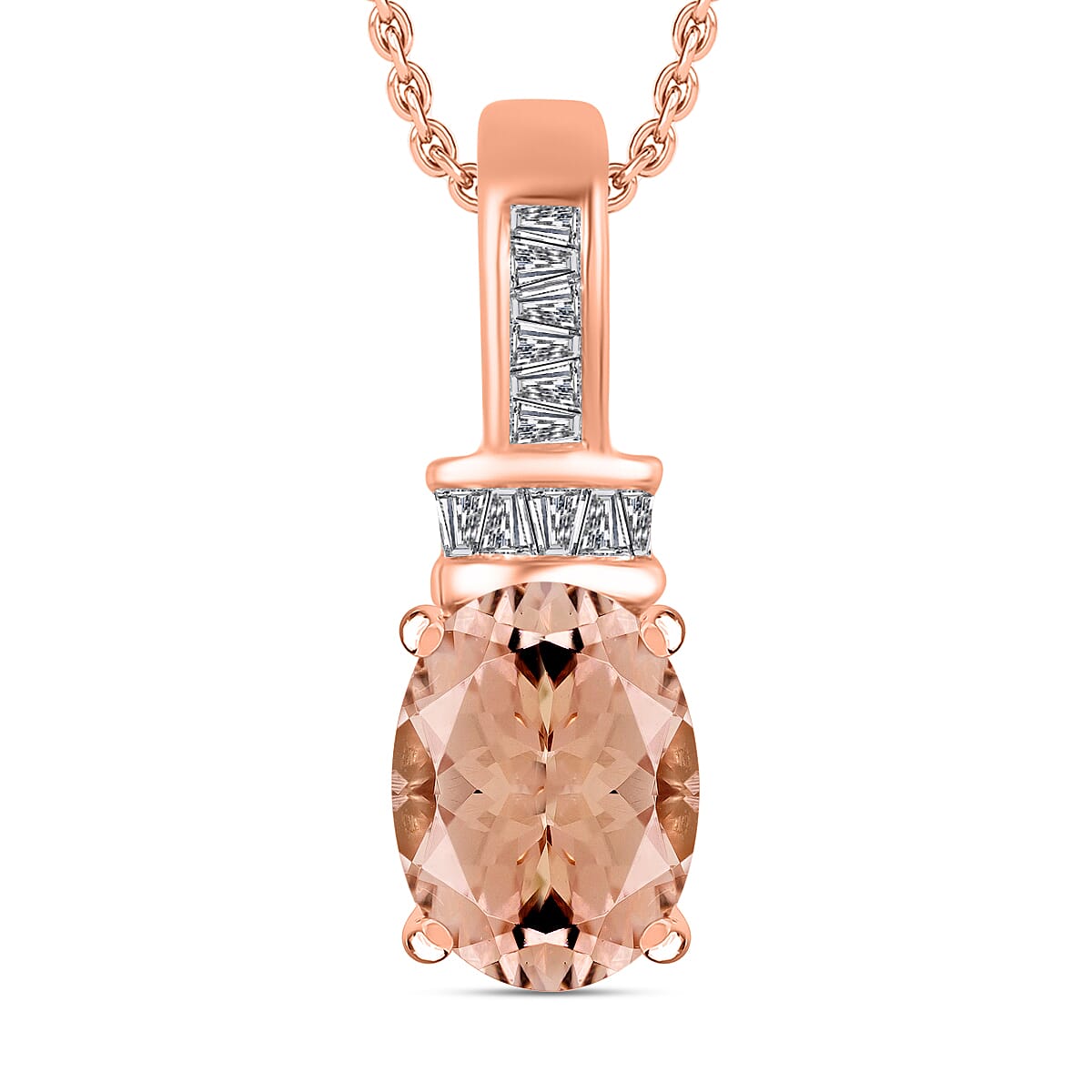 Luxoro Premium Tanzanite and G-H I1 Diamond Pendant Necklace 20 Inches in 14K White Gold 1.40 ctw