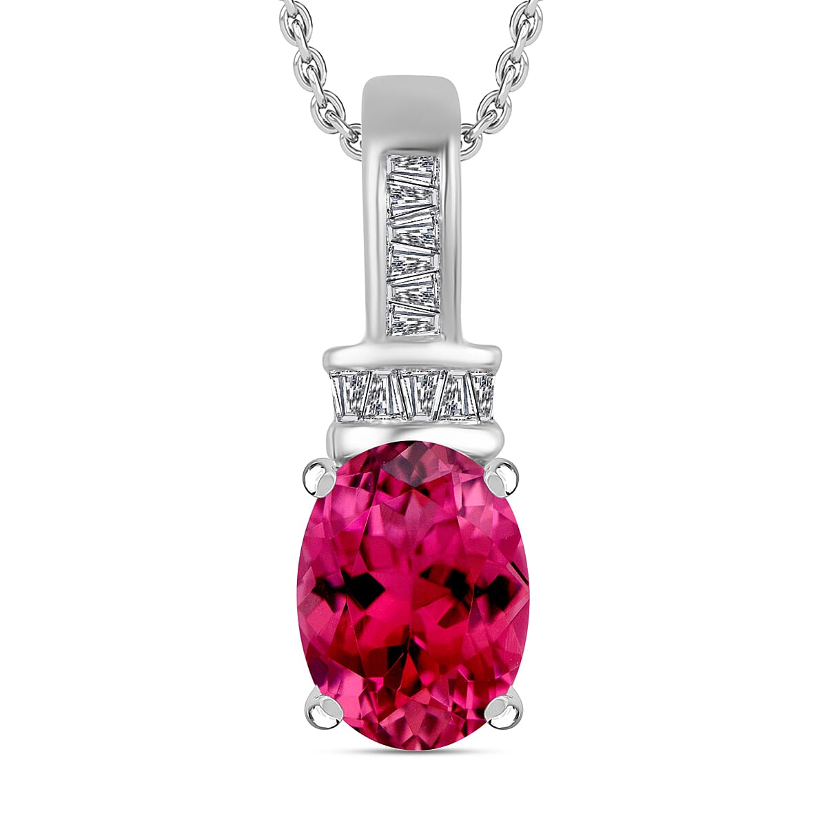 Luxoro Premium Tanzanite and G-H I1 Diamond Pendant Necklace 20 Inches in 14K White Gold 1.40 ctw