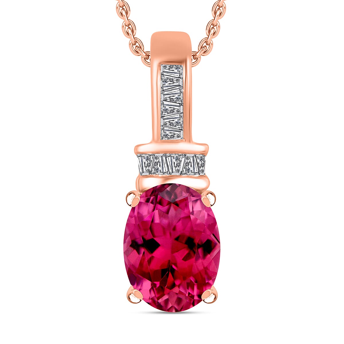 Luxoro Premium Tanzanite and G-H I1 Diamond Pendant Necklace 20 Inches in 14K White Gold 1.40 ctw