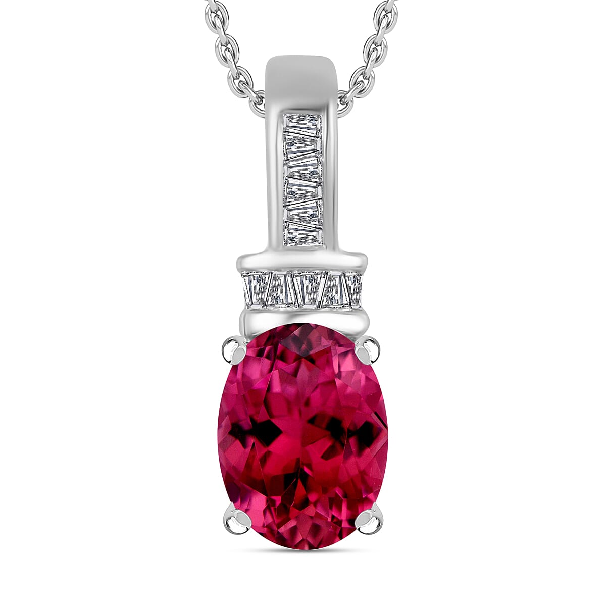 Luxoro Premium Tanzanite and G-H I1 Diamond Pendant Necklace 20 Inches in 14K White Gold 1.40 ctw