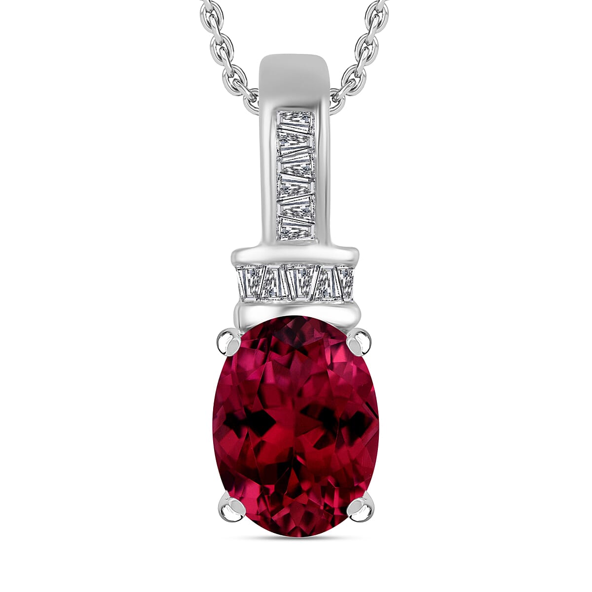Luxoro Premium Tanzanite and G-H I1 Diamond Pendant Necklace 20 Inches in 14K White Gold 1.40 ctw