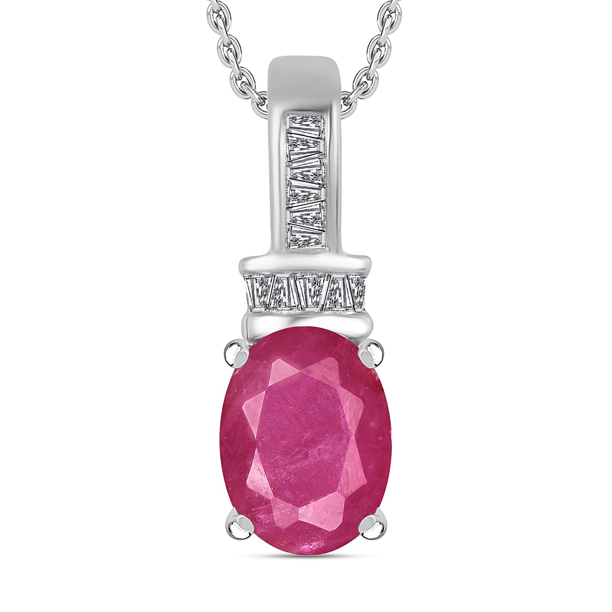 Luxoro Premium Tanzanite and G-H I1 Diamond Pendant Necklace 20 Inches in 14K White Gold 1.40 ctw