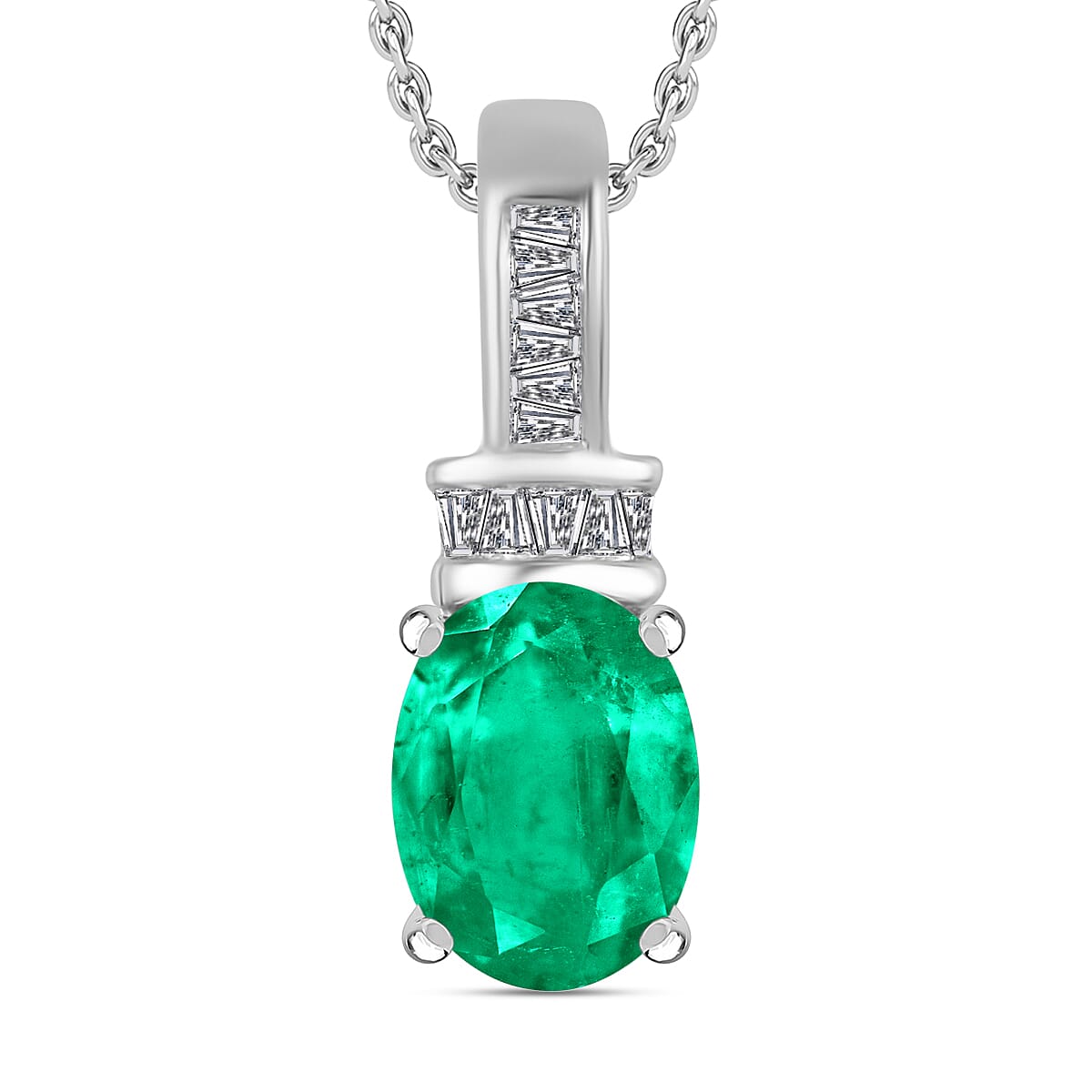 Luxoro Premium Tanzanite and G-H I1 Diamond Pendant Necklace 20 Inches in 14K White Gold 1.40 ctw