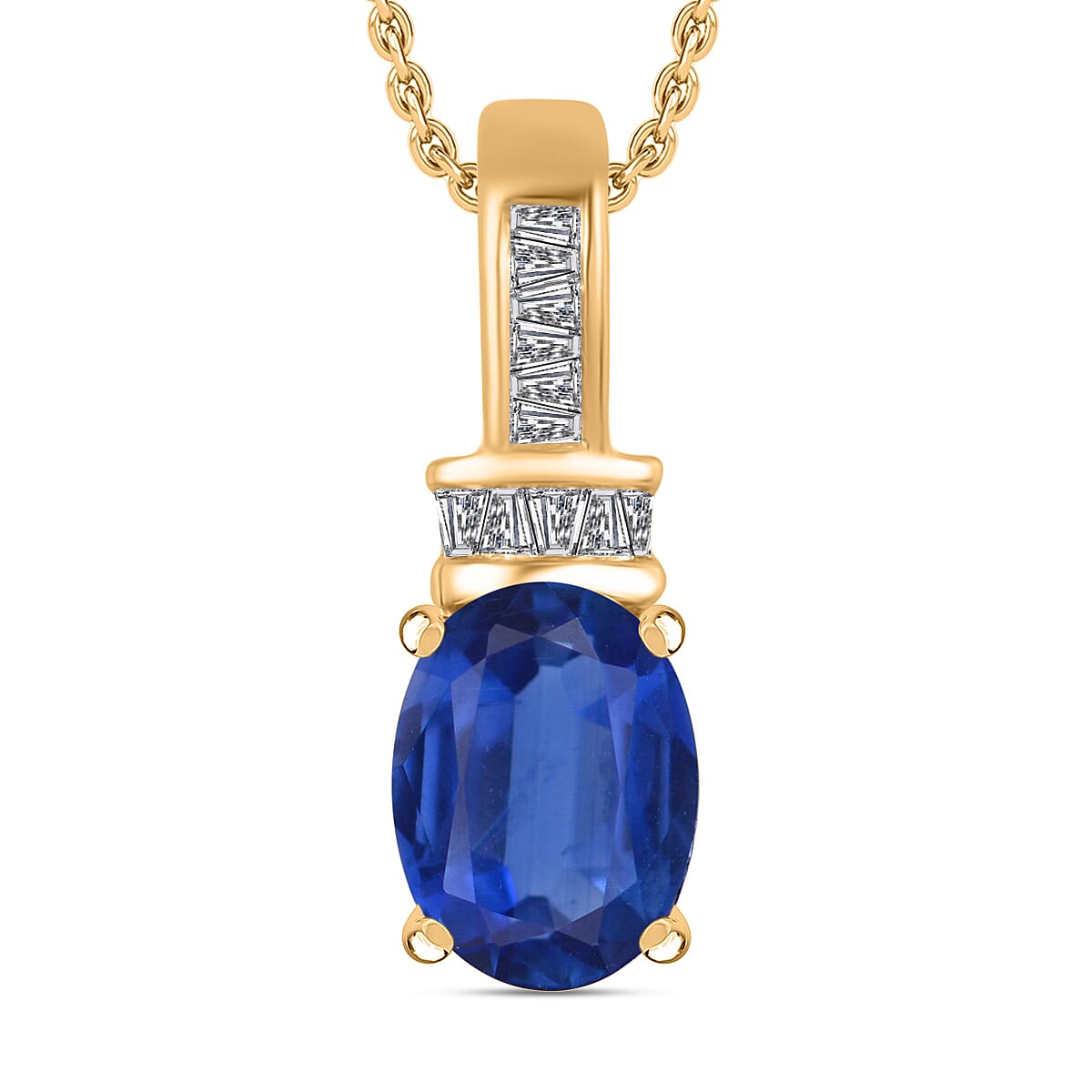 Luxoro Premium Tanzanite and G-H I1 Diamond Pendant Necklace 20 Inches in 14K White Gold 1.40 ctw