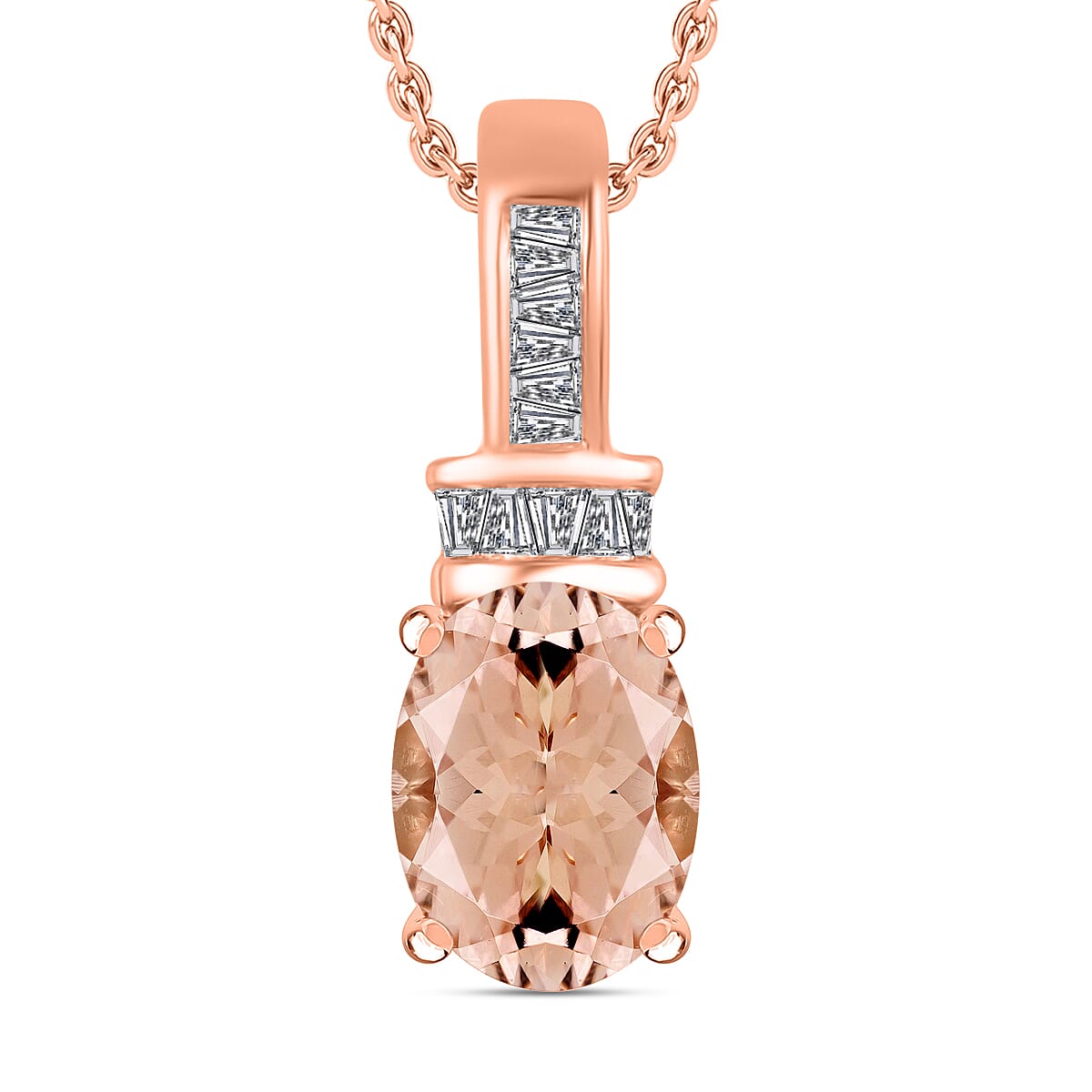 Luxoro Premium Tanzanite and G-H I1 Diamond Pendant Necklace 20 Inches in 14K White Gold 1.40 ctw
