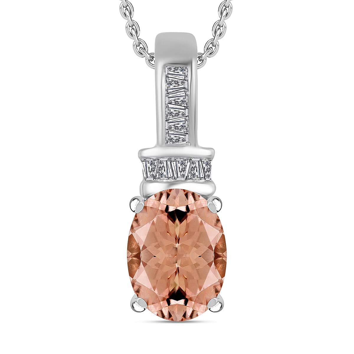 Luxoro Premium Tanzanite and G-H I1 Diamond Pendant Necklace 20 Inches in 14K White Gold 1.40 ctw