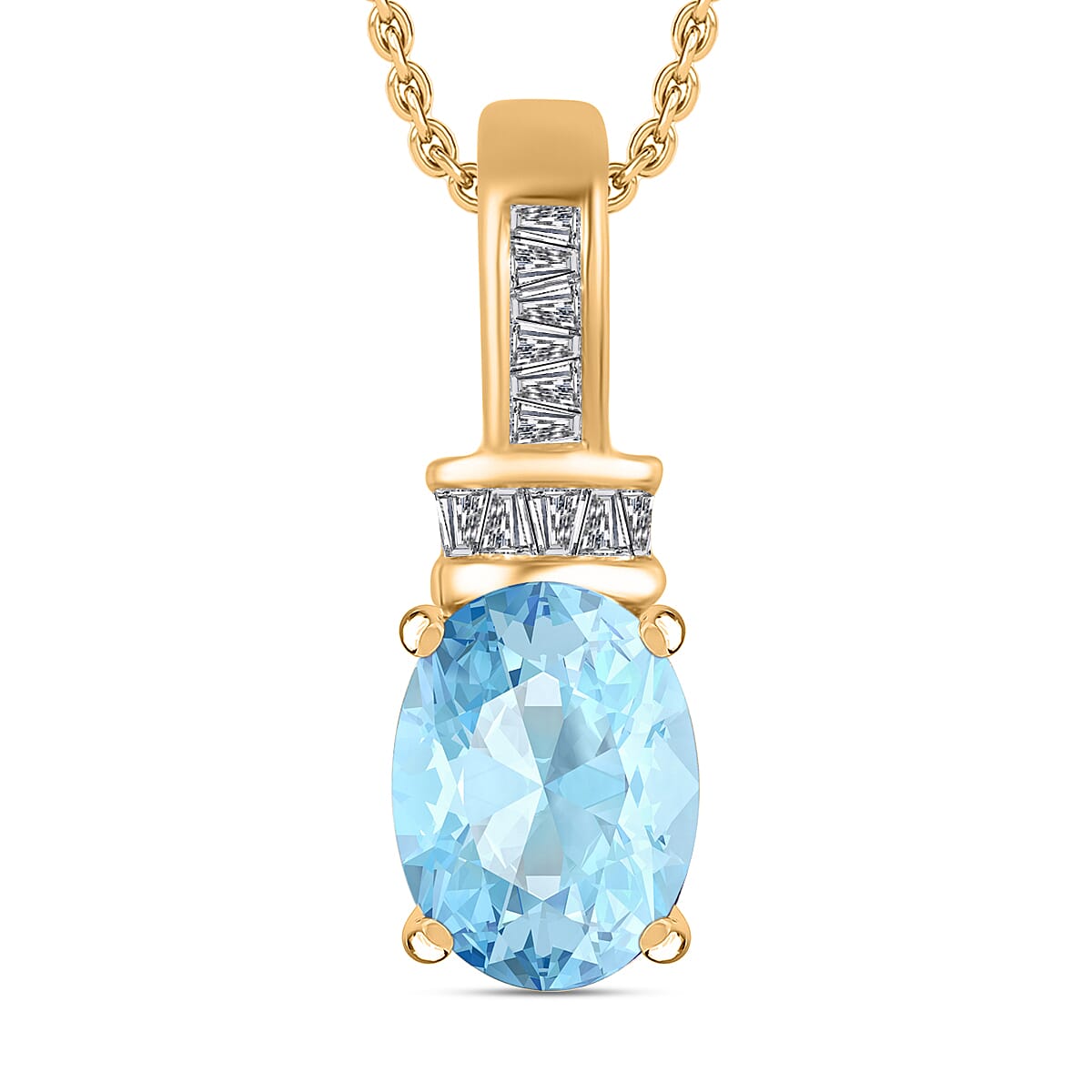 Luxoro Premium Tanzanite and G-H I1 Diamond Pendant Necklace 20 Inches in 14K White Gold 1.40 ctw