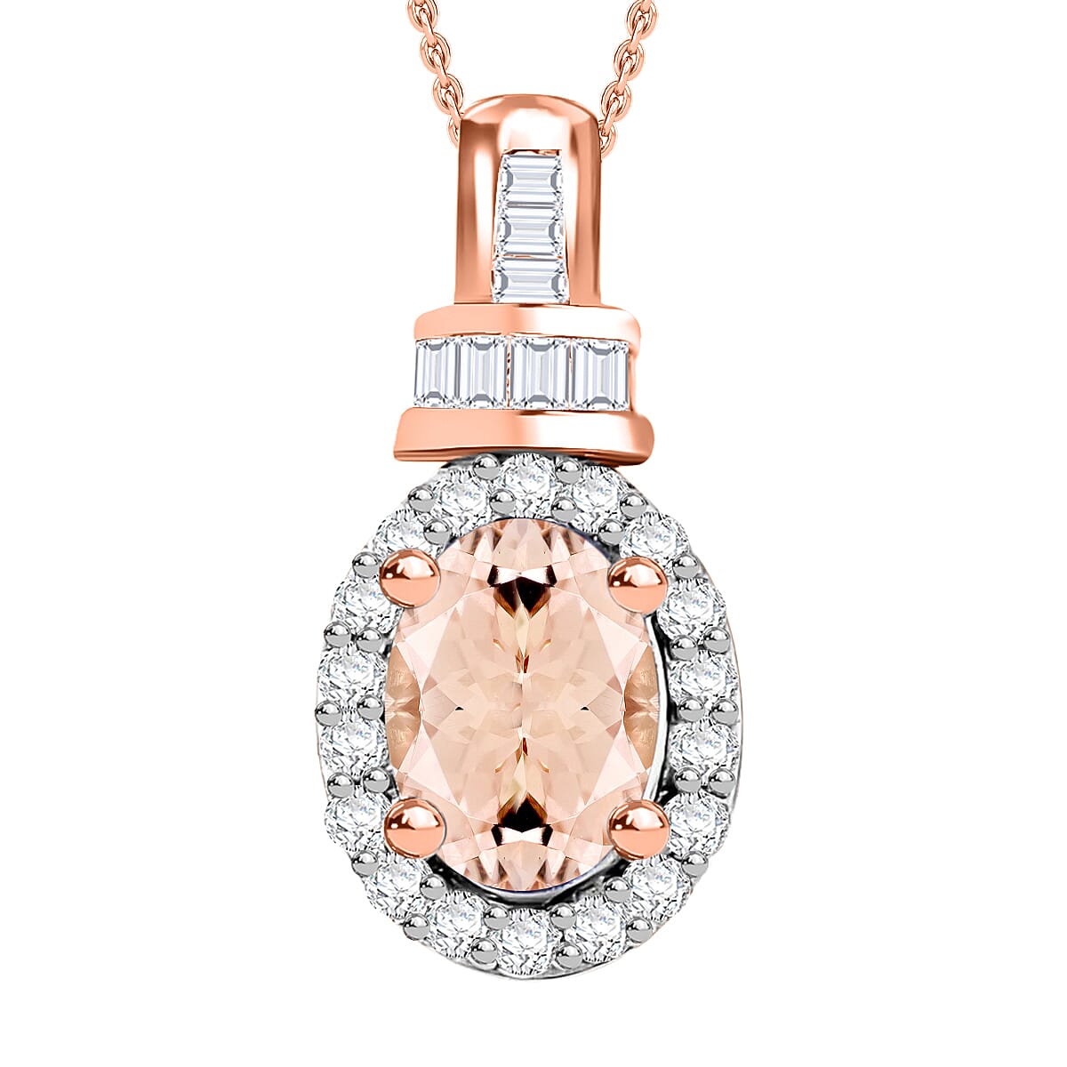 Tanzanite and Diamond 1.00 ctw Pendant Necklace 20 Inches in Rhodium Over Sterling Silver
