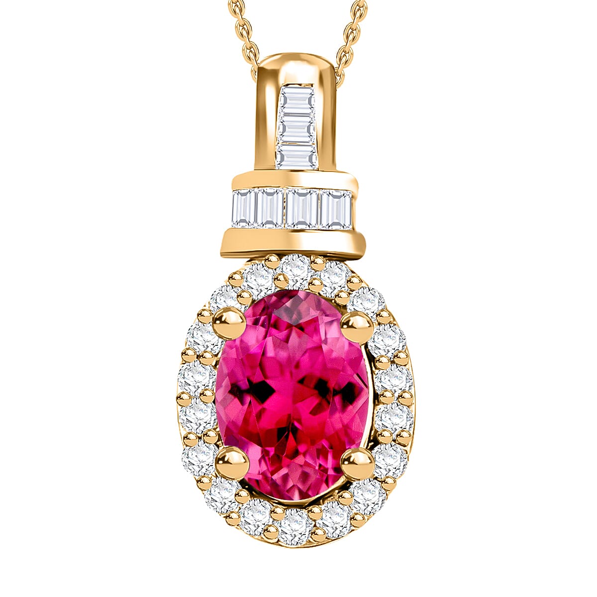 Tanzanite and Diamond 1.00 ctw Pendant Necklace 20 Inches in Rhodium Over Sterling Silver
