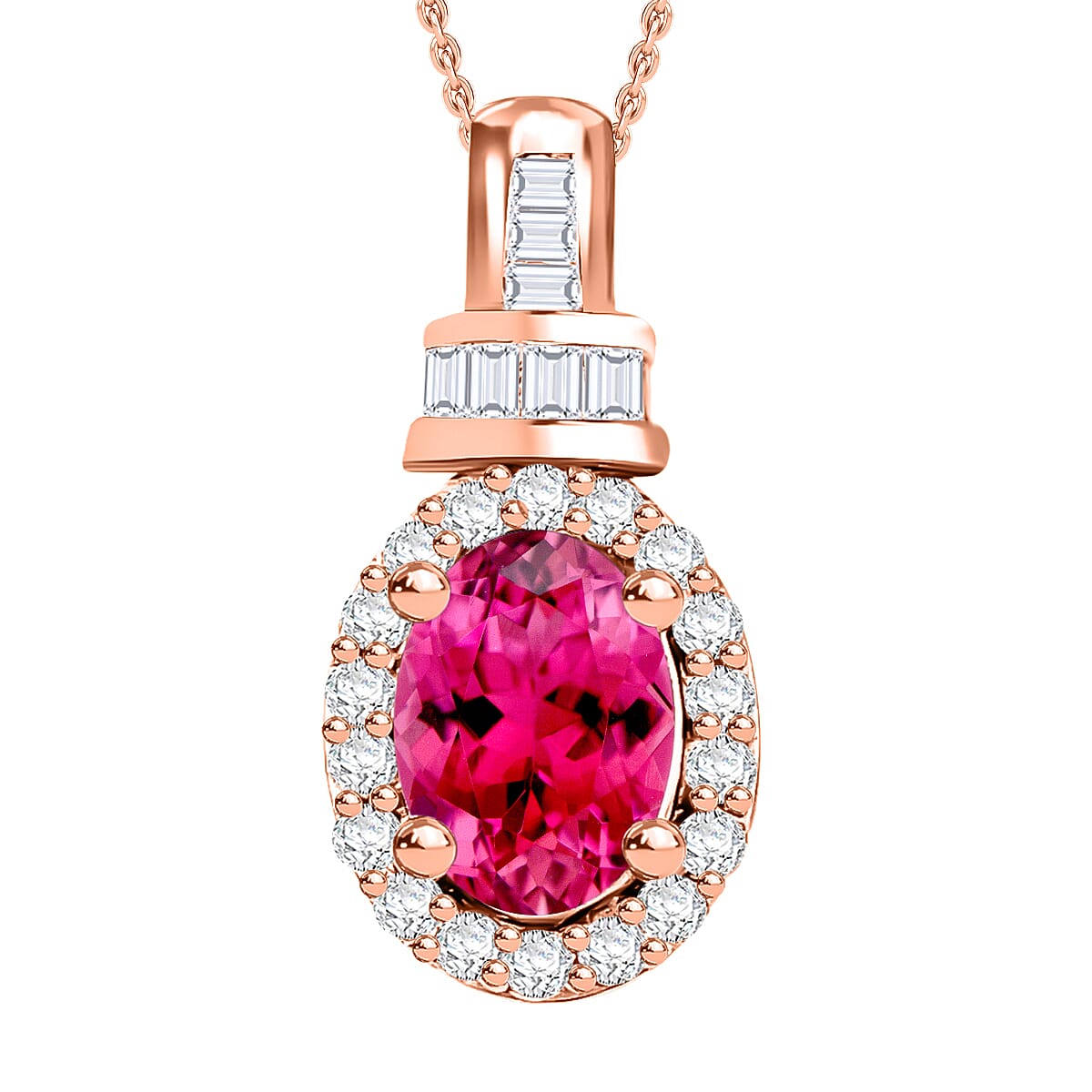 Tanzanite and Diamond 1.00 ctw Pendant Necklace 20 Inches in Rhodium Over Sterling Silver