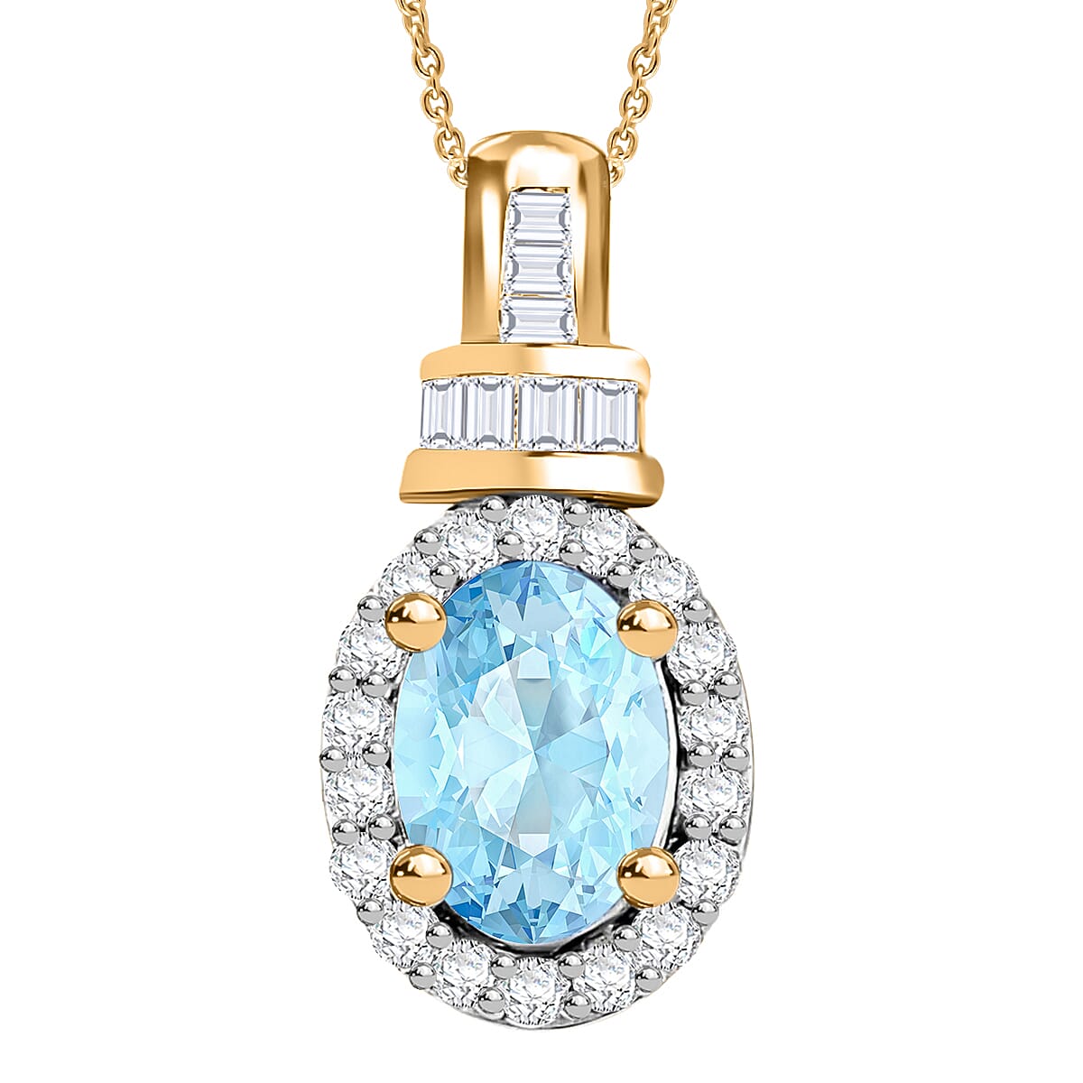 Tanzanite and Diamond 1.00 ctw Pendant Necklace 20 Inches in Rhodium Over Sterling Silver