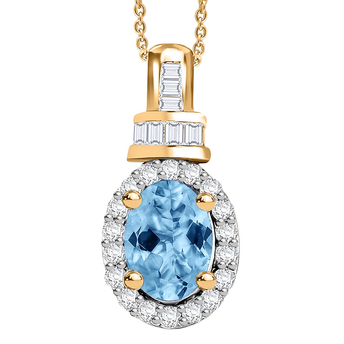 Tanzanite and Diamond 1.00 ctw Pendant Necklace 20 Inches in Rhodium Over Sterling Silver