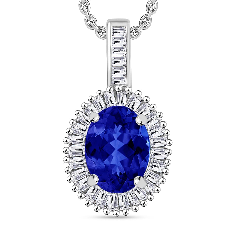 Rhapsody AAAA Turkizite and E-F VS2 Diamond Pendant Necklace 20 Inches in 950 Platinum 1.51 ctw