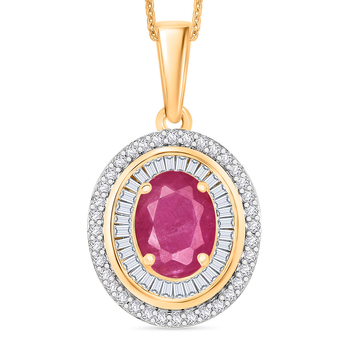 Luxoro Premium Kagem Zambian Emerald and G-H I2 Diamond Pendant Necklace 20 Inches in 10K White Gold 2.25 ctw