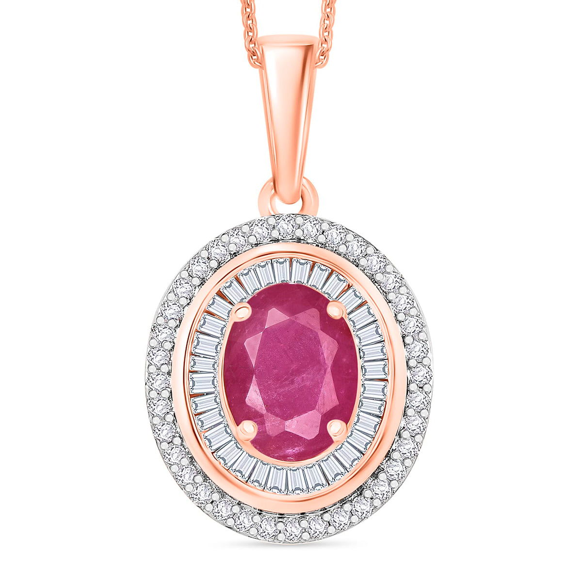Luxoro Premium Kagem Zambian Emerald and G-H I2 Diamond Pendant Necklace 20 Inches in 10K White Gold 2.25 ctw